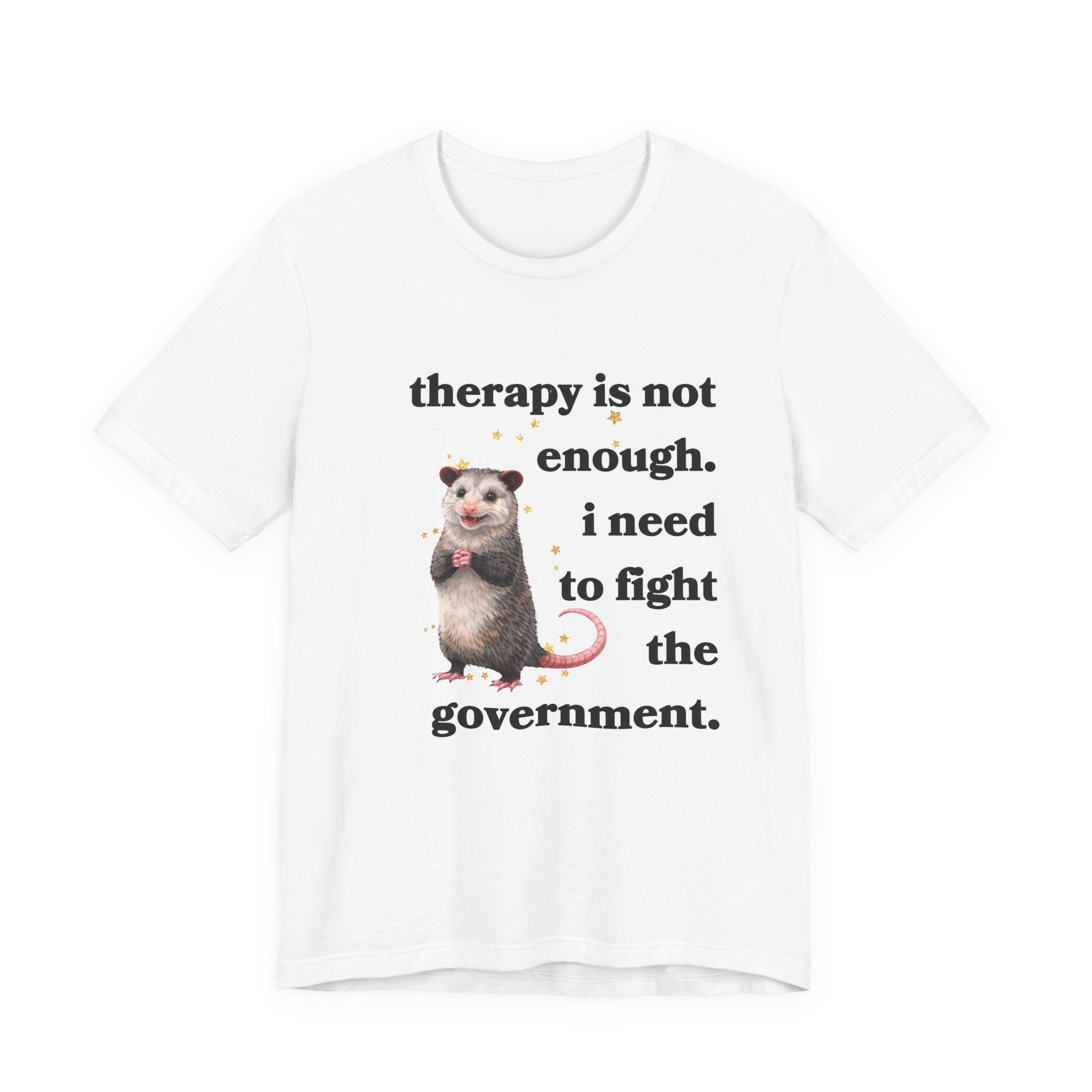 therapy is not enough. i need to fight the government Bella + Canvas T-shirt