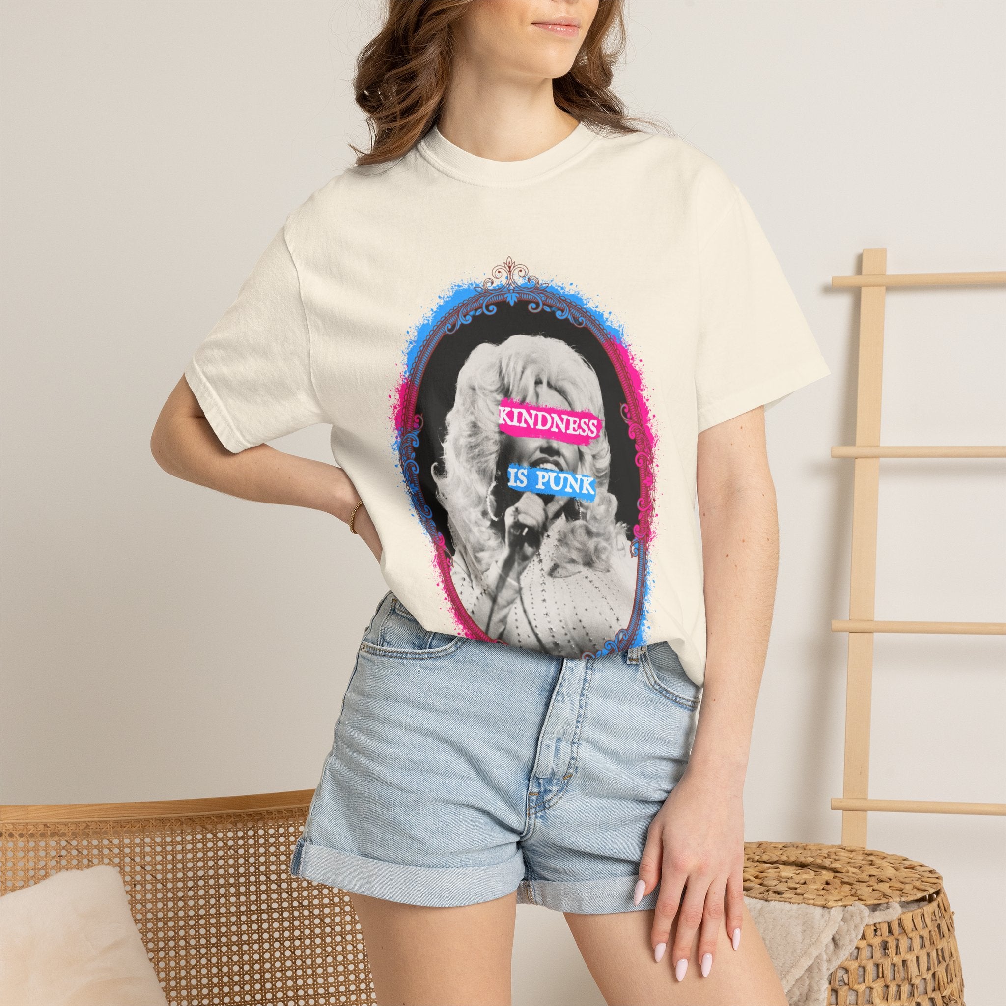 Kindness Is Punk Dolly Comfort Colors T-ShirtT-Shirt — Retro Punk Graphic Tee