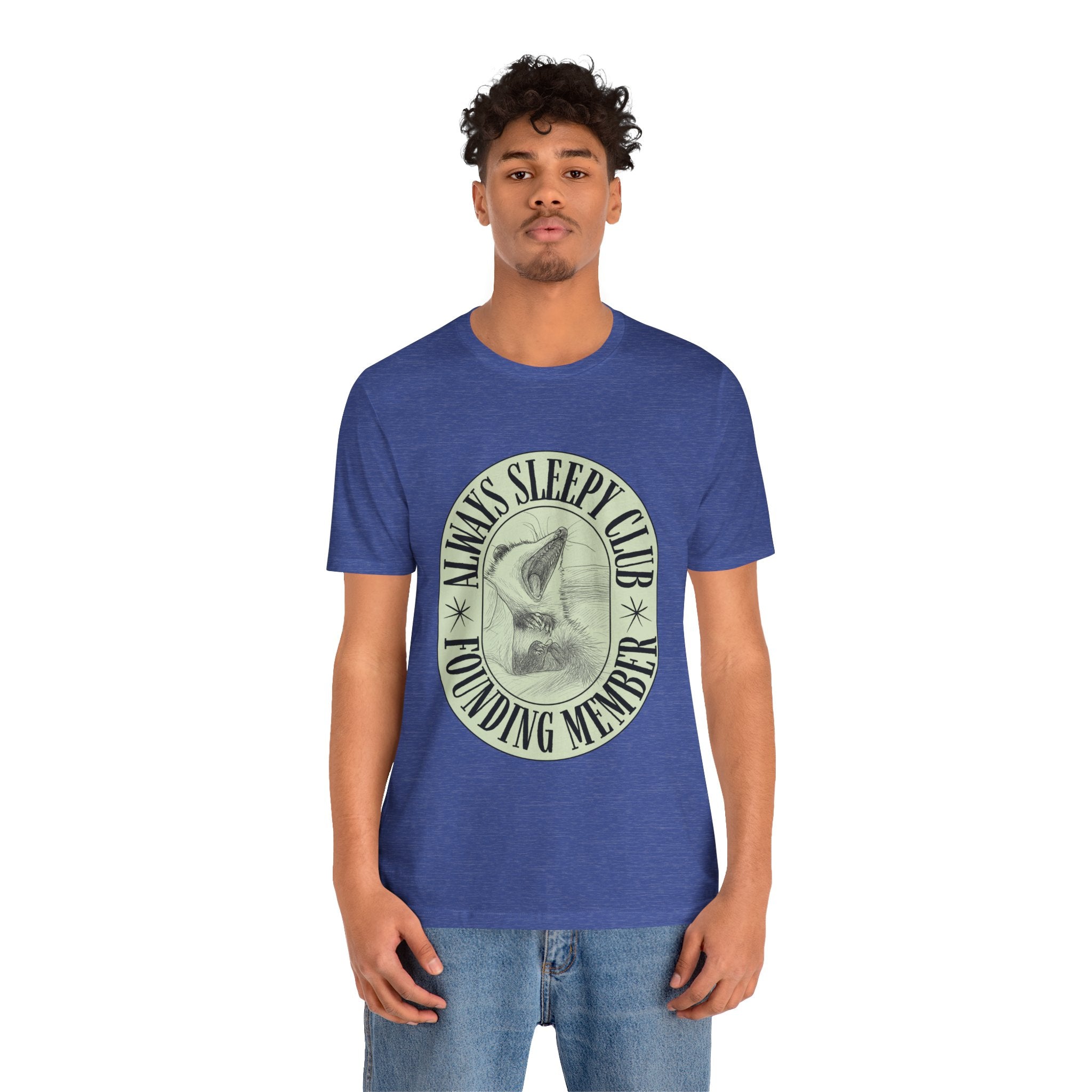 Always Sleepy Club T‑Shirt — Founding Member Yawning Possum Graphic Tee