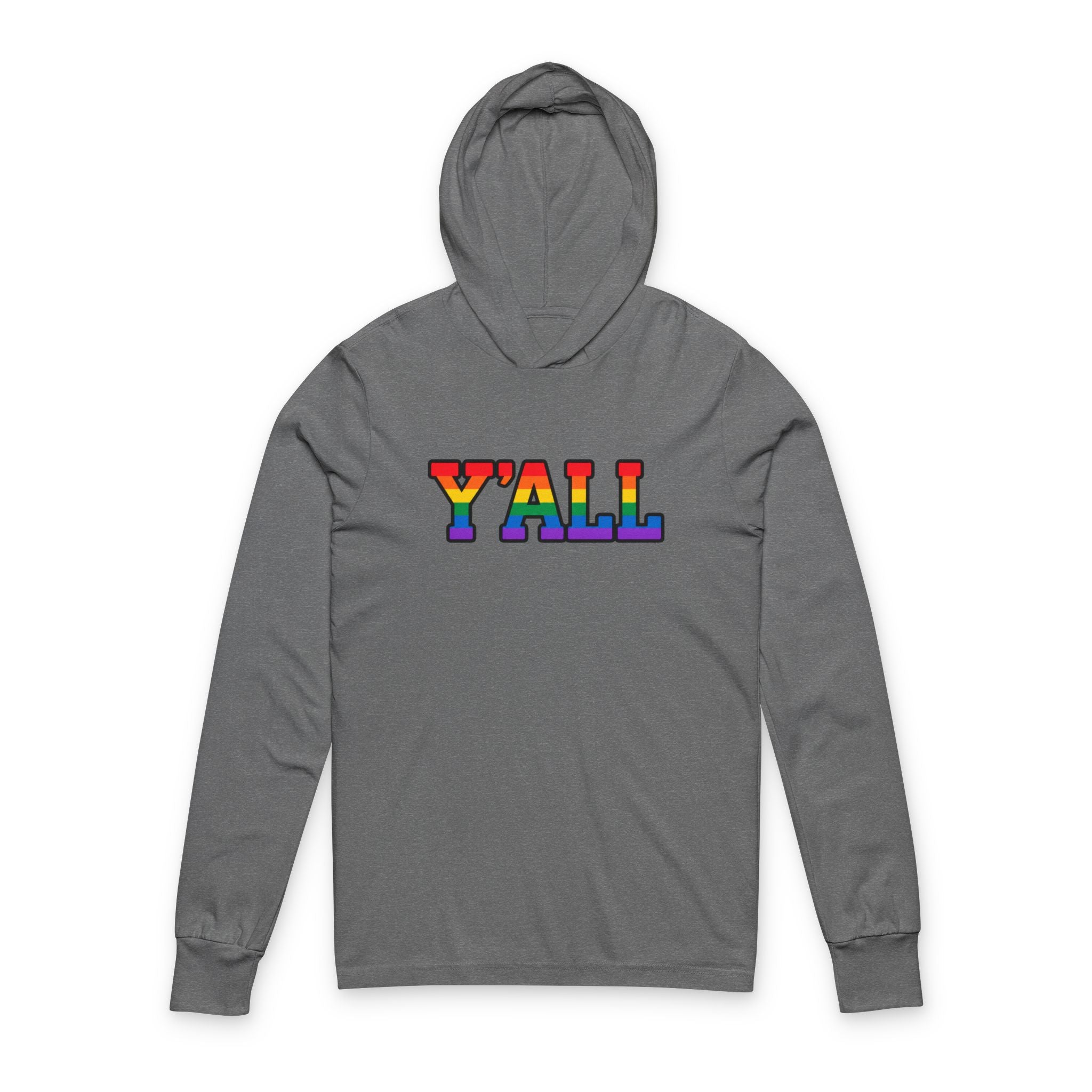 Y'ALL Rainbow Bella + Canvas Hoodie Tee Long Sleeve