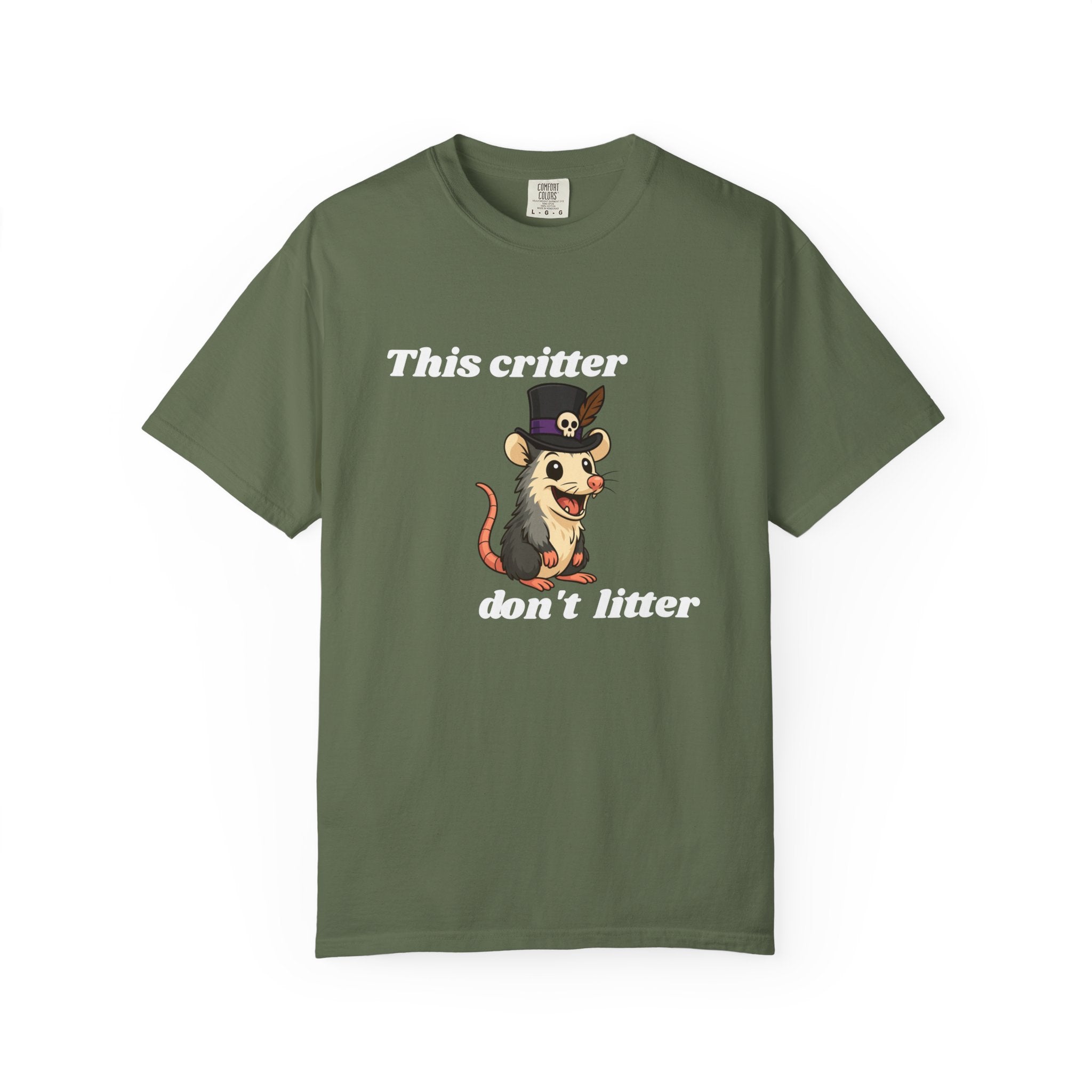 T-Shirt — 'This Critter Don't Litter' Possum Cute Eco Awareness Tee