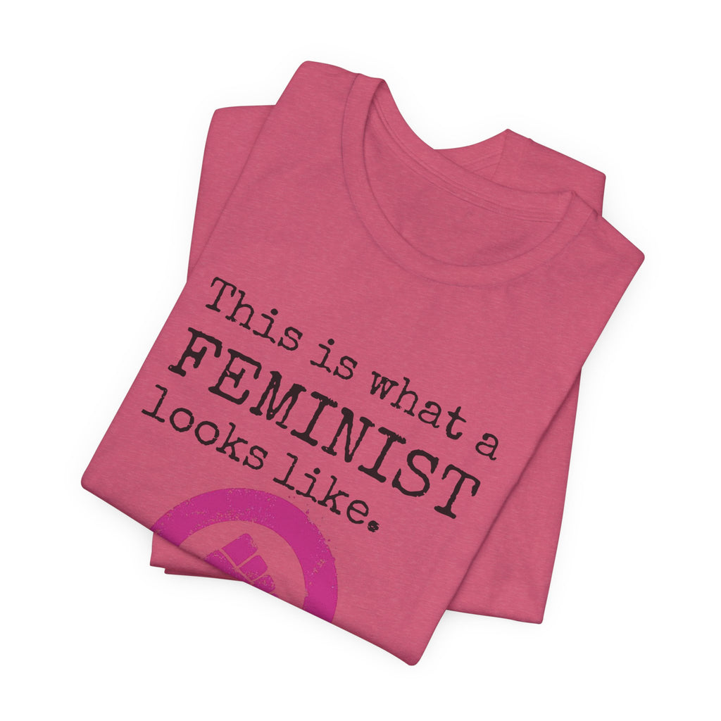 Feminist T‑Shirt — “This Is What a FEMINIST Looks Like” Pink Symbol Tee