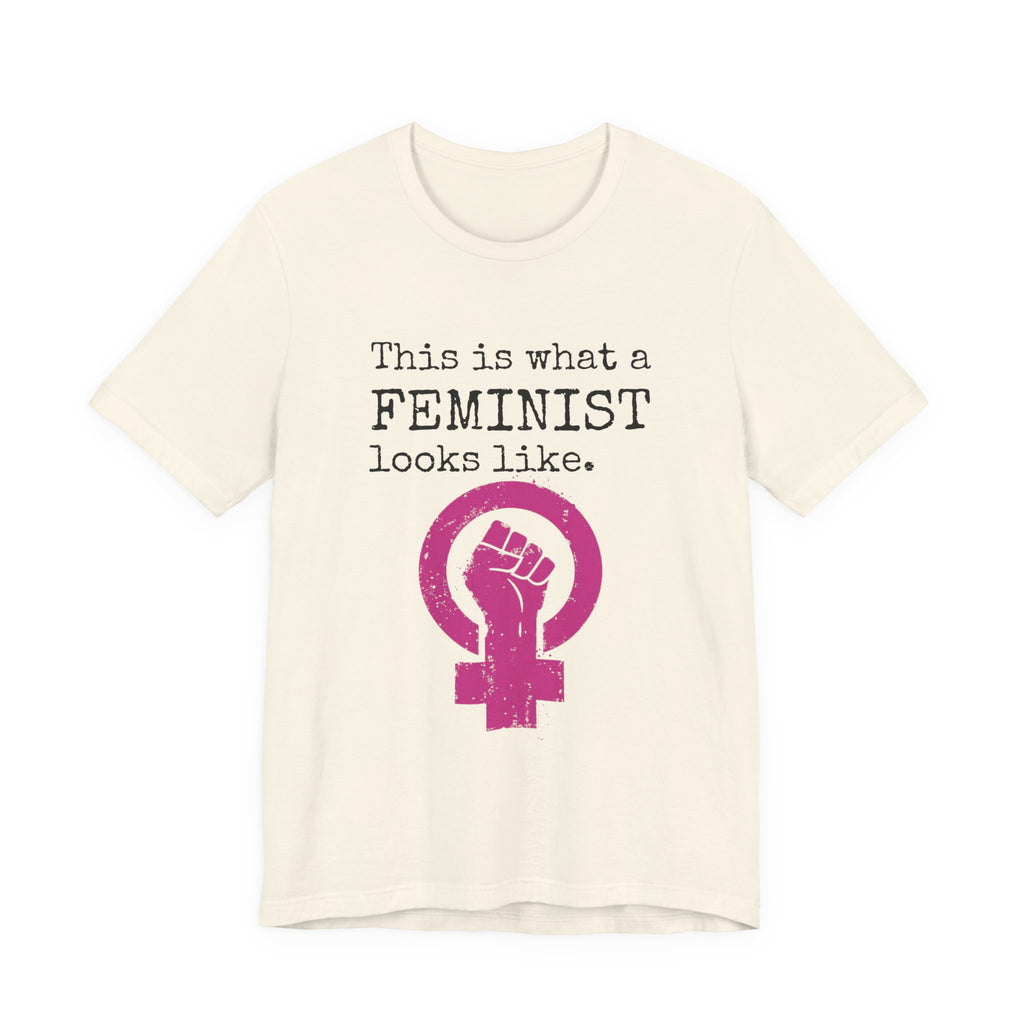 Feminist T‑Shirt — “This Is What a FEMINIST Looks Like” Pink Symbol Tee