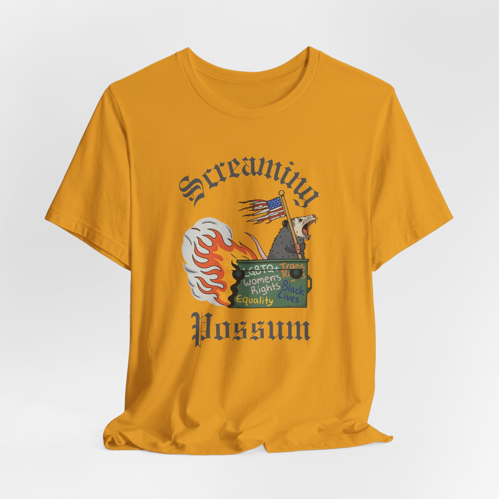 DEI Ride or Die - Screaming Possum Dumpster Fire Ride T-Shirt