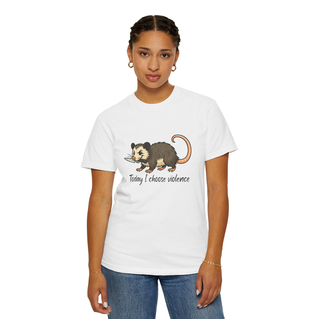 Possum Graphic Tee - "Today I Choose Violence" Funny Wildlife T-Shirt