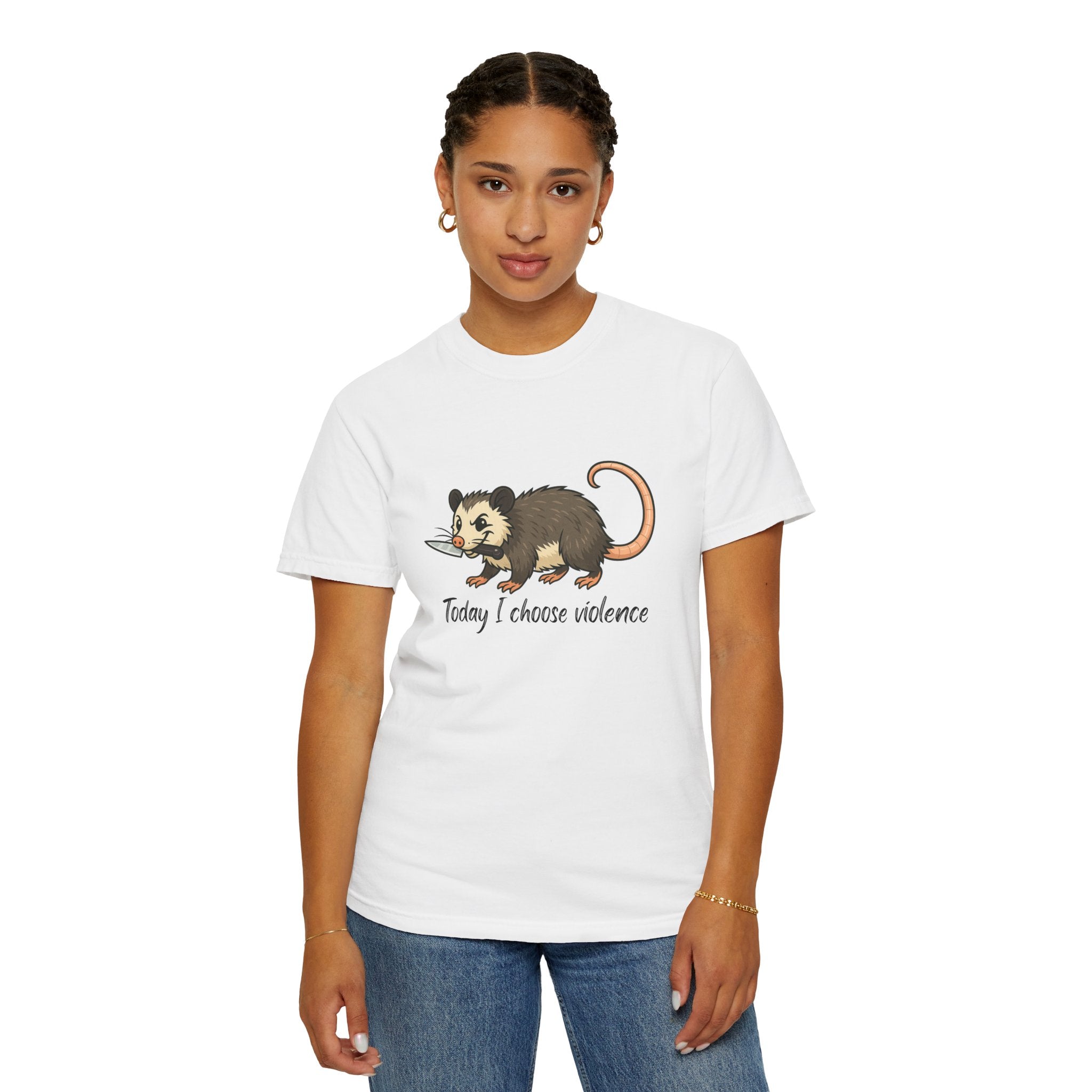 Possum Graphic Tee - "Today I Choose Violence" Funny Wildlife T-Shirt