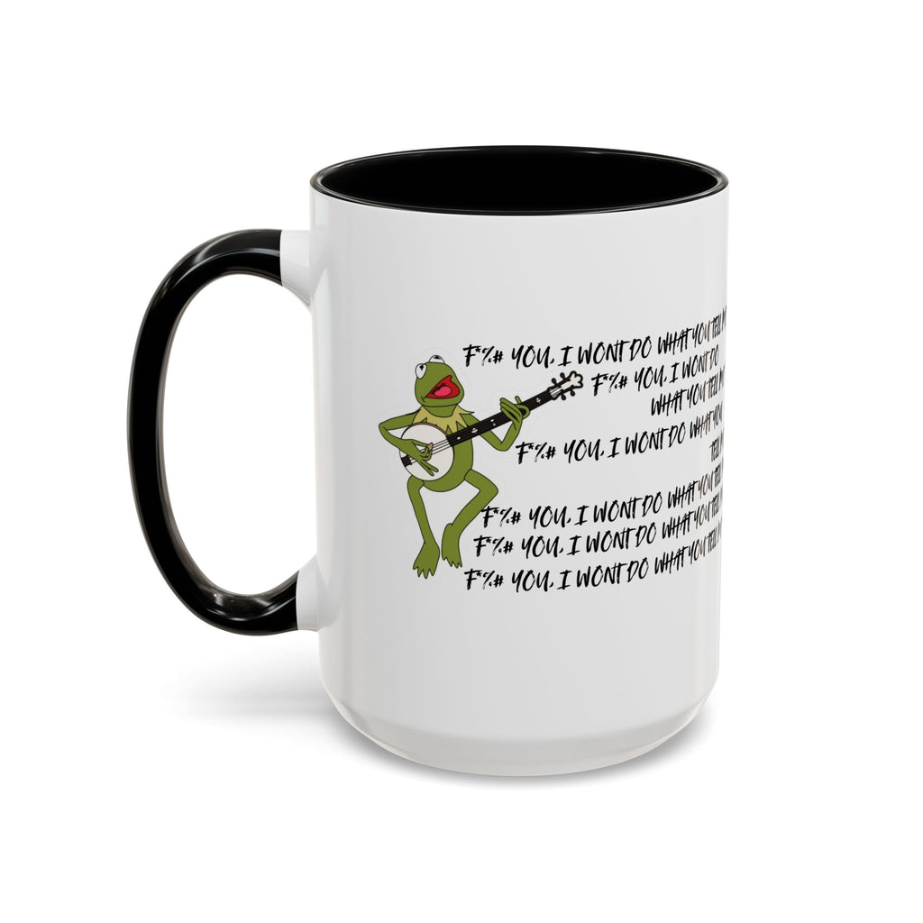 Kermit Sings RATM Killing In The Name Coffee Mug - Perfect for Music Lovers, Unique Gift, Coffee Lover,
