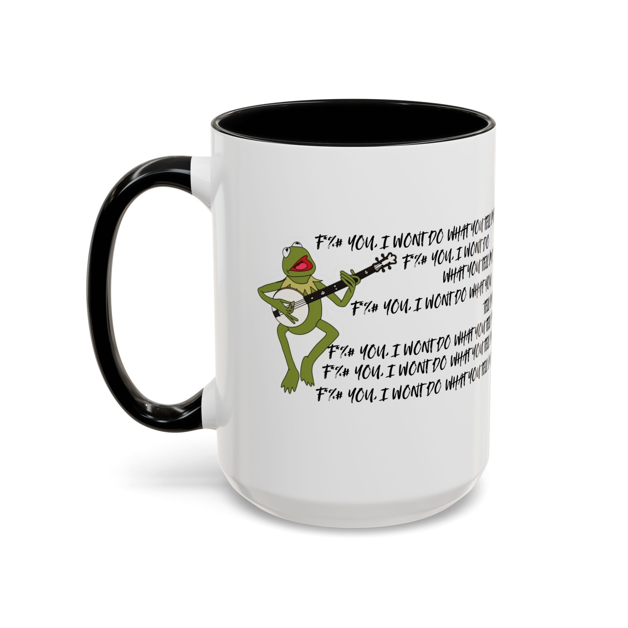 Kermit Sings RATM Killing In The Name Coffee Mug - Perfect for Music Lovers, Unique Gift, Coffee Lover,