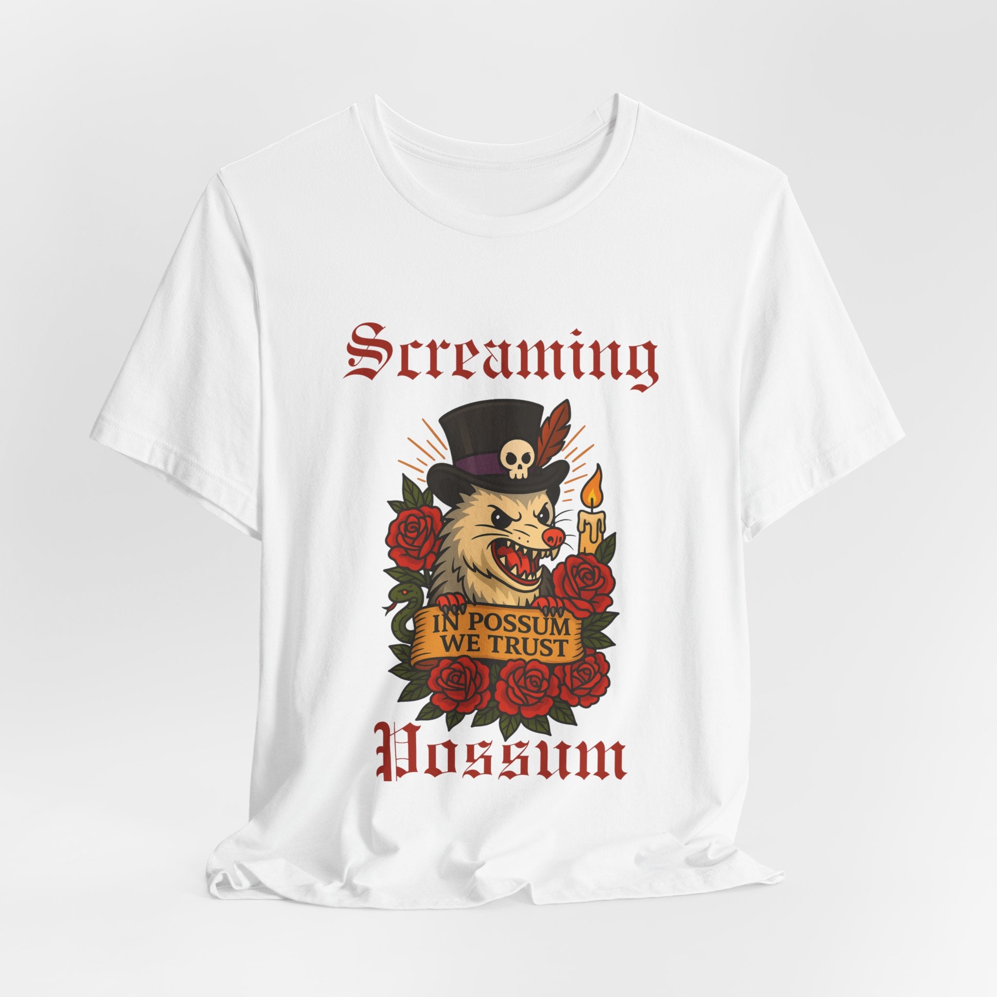 IN Possum We Trust Tattoo Tee — Screaming Possum Voodoo Possum T-Shirt