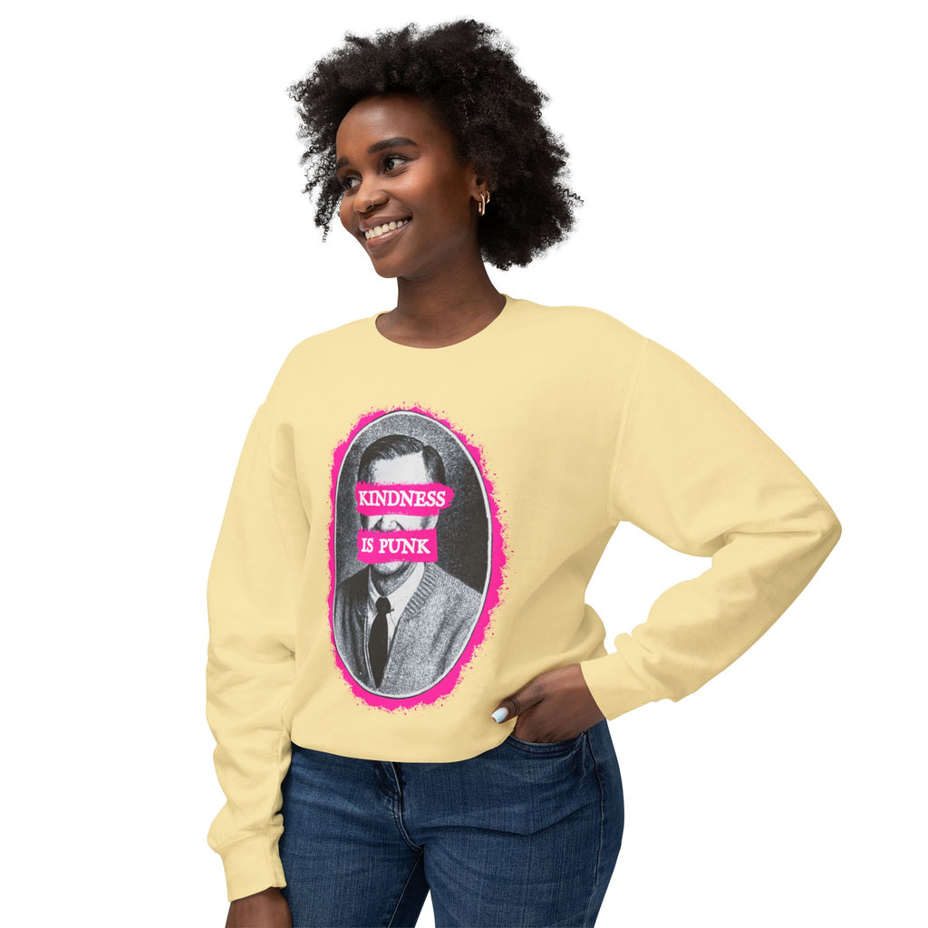 Mr Roger's "Kindness Is Punk" Comfort Colors Crewneck Sweatshirt — Lightweight