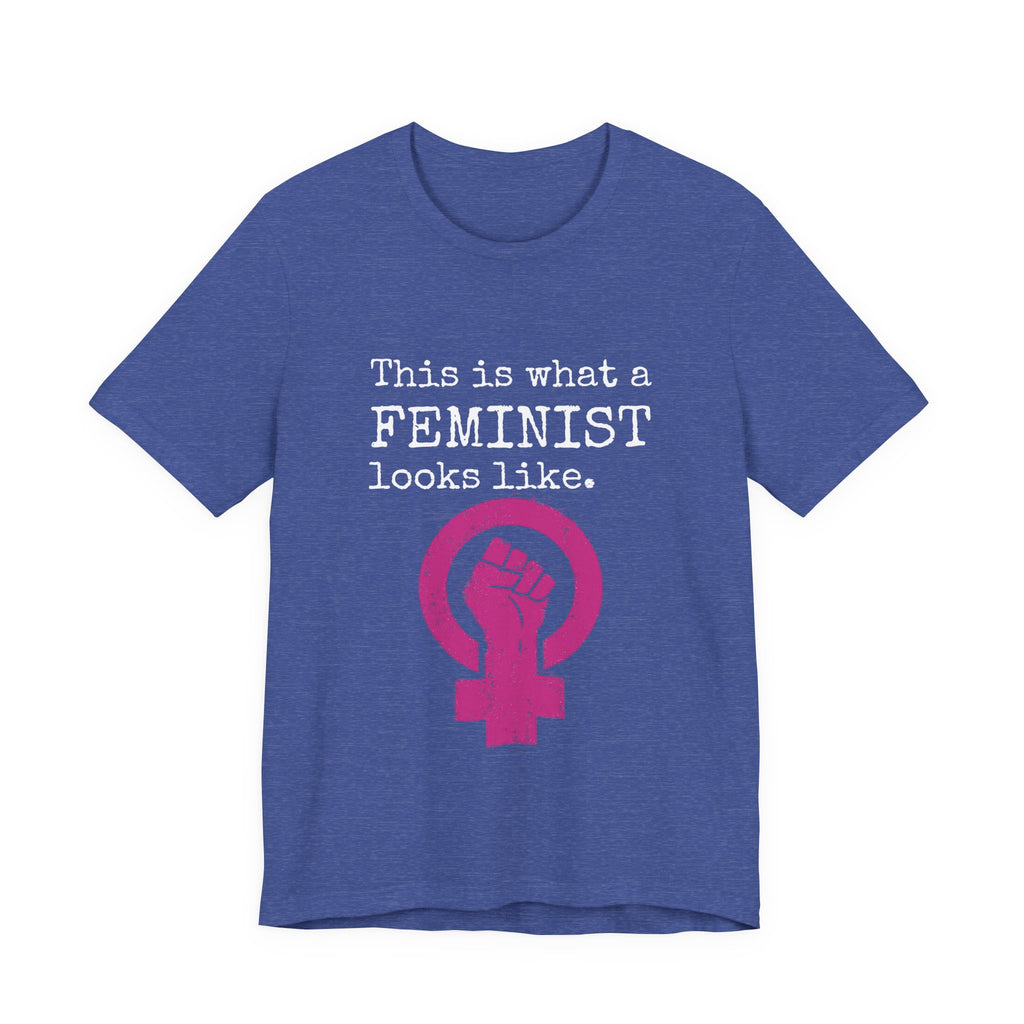 Feminist T‑Shirt — “This Is What a FEMINIST Looks Like” Pink Symbol Tee