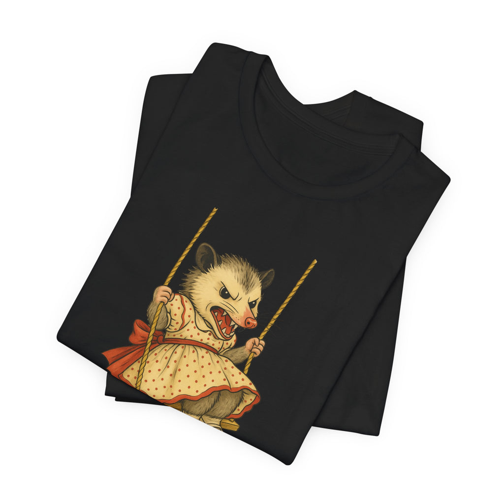 Graphic Tee — Vintage style Possum on Swing with "Do I look like a fucking people person?"