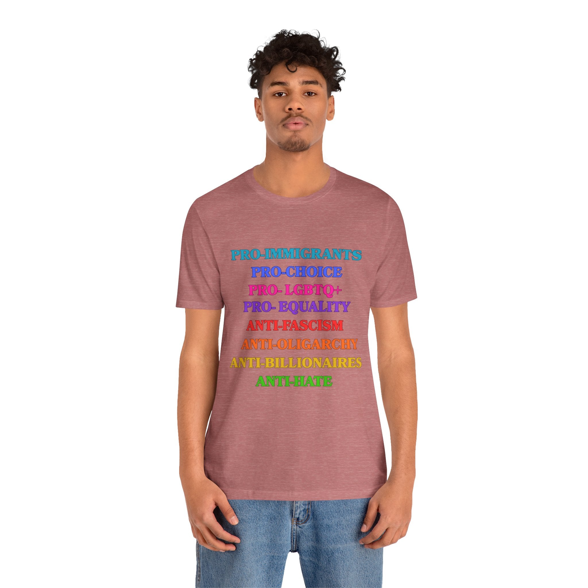 Pro-Equality Political Statement Tee — Pro-Immigrant • Pro-Choice • Pro-LGBTQ+