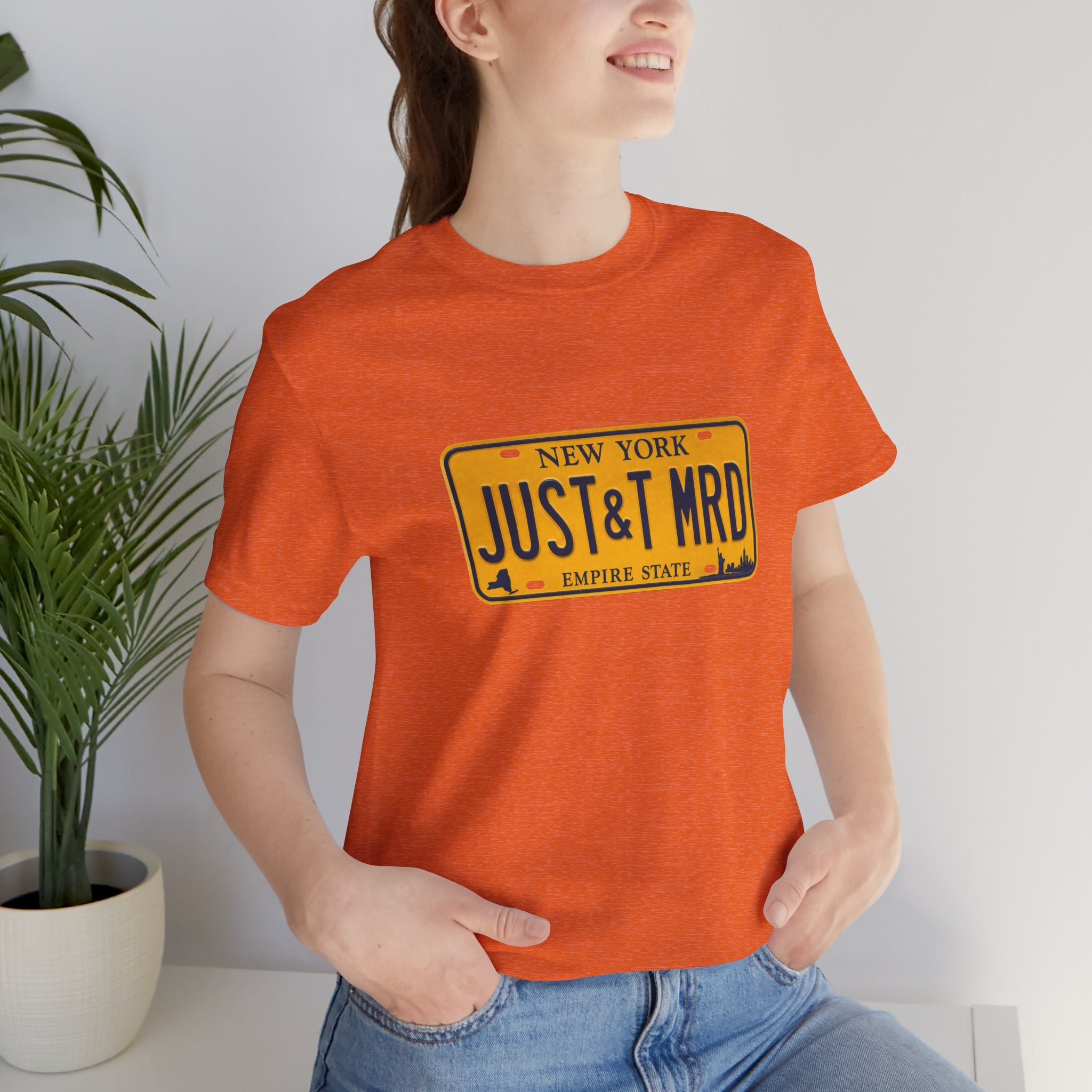 New York 'JUST&T MRD' License Plate T-Shirt — Vintage Empire State Graphic Tee