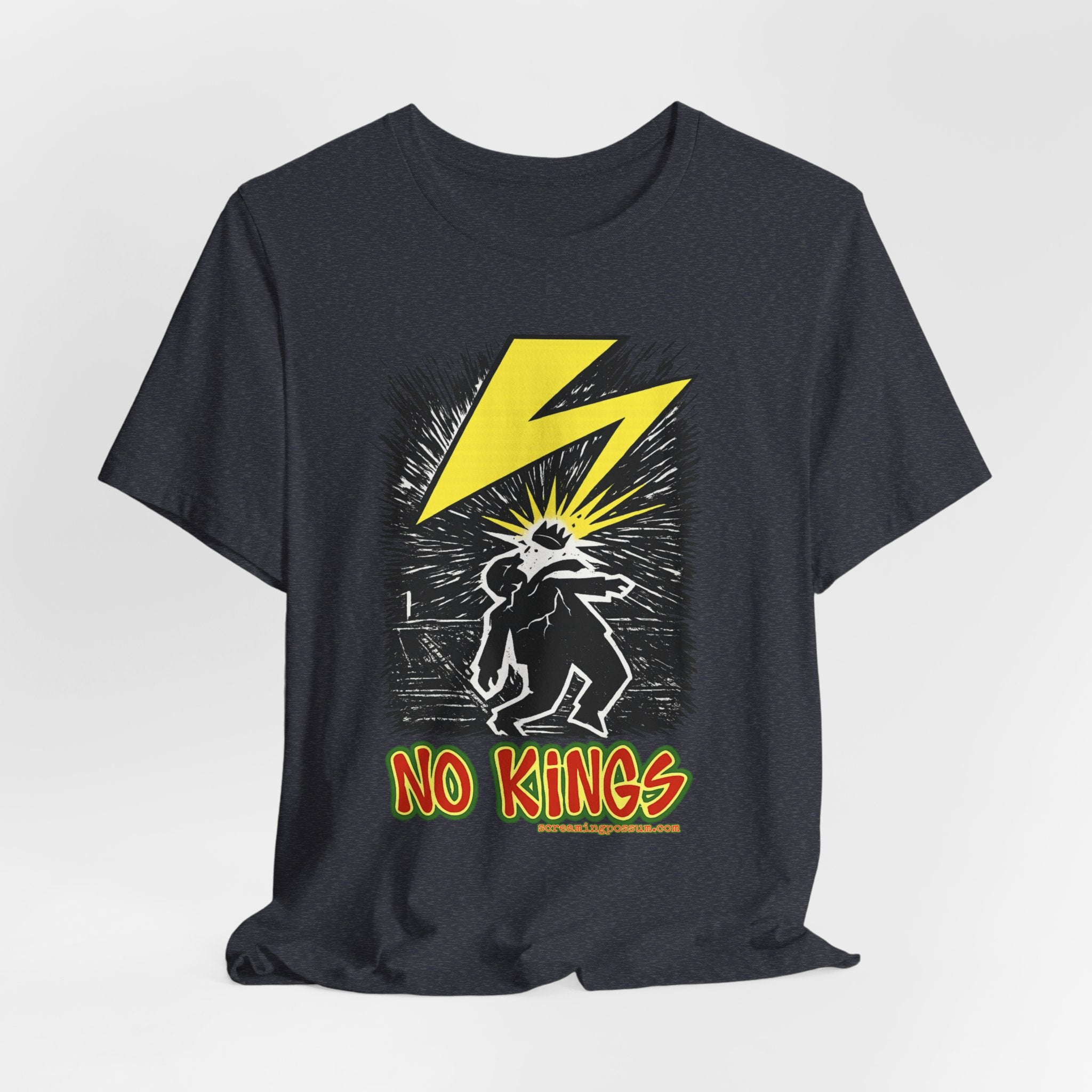 No Kings Lightning Bolt Bella + Canvas T-Shirt