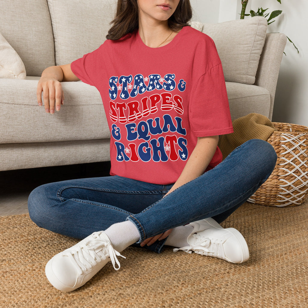 Stars & Stripes & Equal Rights Patriotic Gildan T‐Shirt