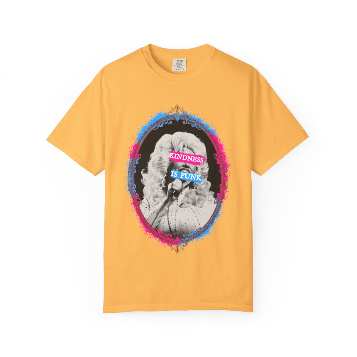 Kindness Is Punk Dolly Comfort Colors T-Shirt — Retro Punk Graphic Tee