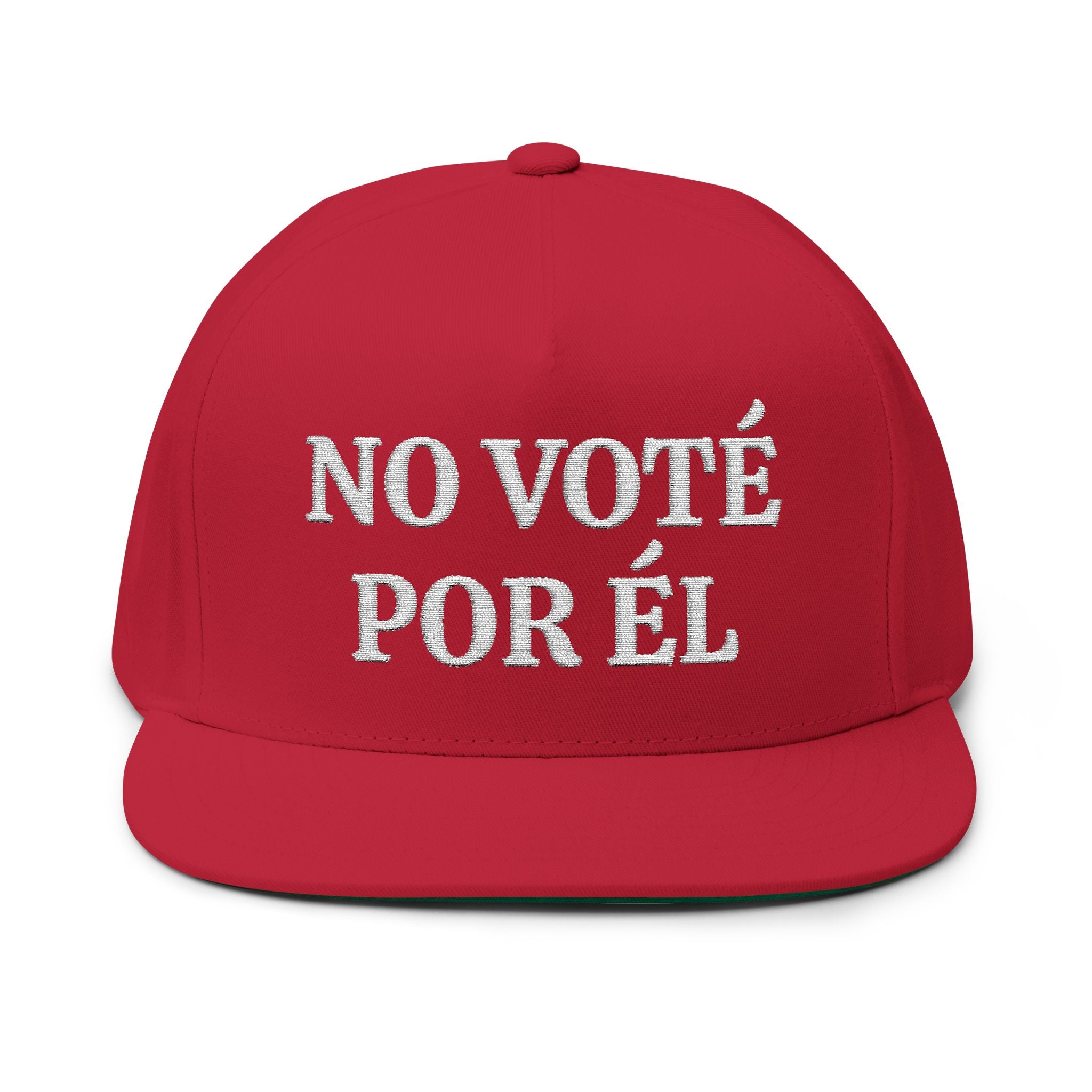 No Vote Por Él Embroidered Flatbill Snapback Hat