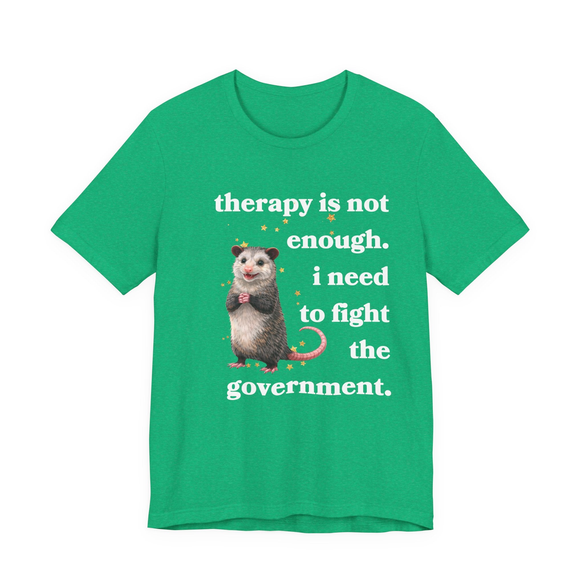 therapy is not enough. i need to fight the government Bella + Canvas T-shirt