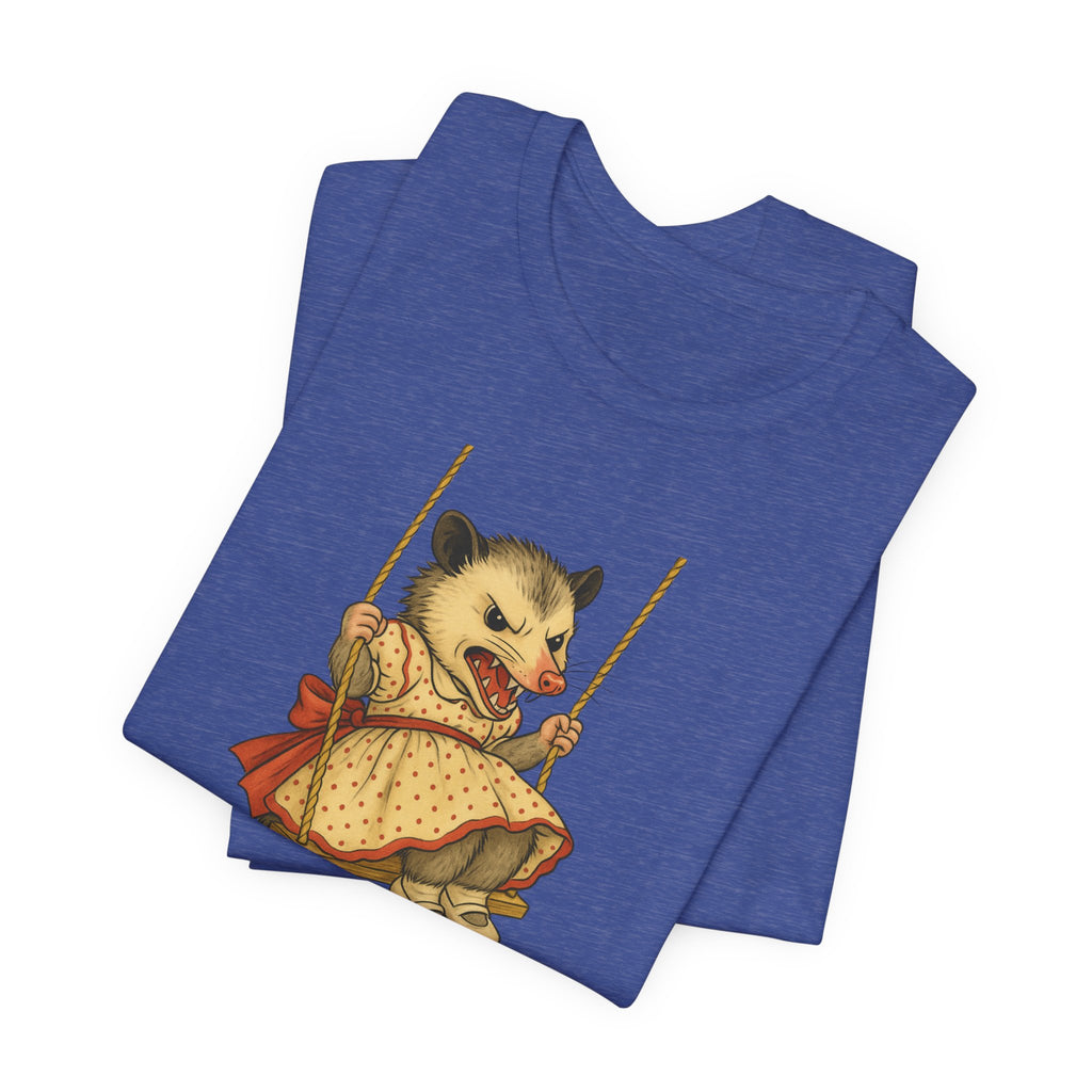 Graphic Tee — Vintage style Possum on Swing with "Do I look like a fucking people person?"
