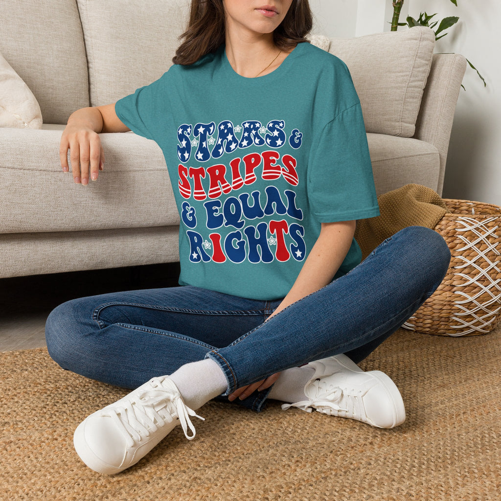Stars & Stripes & Equal Rights Patriotic Gildan T‐Shirt