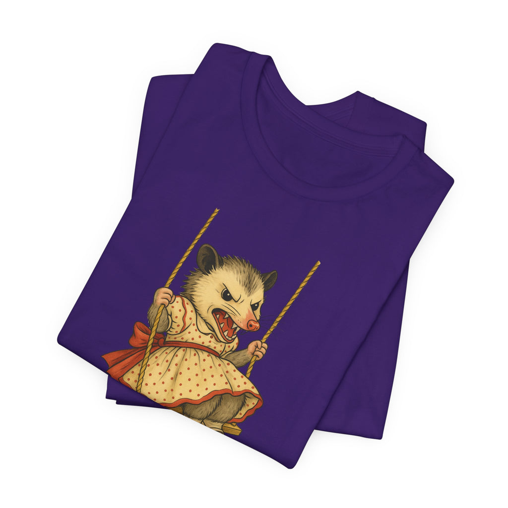 Graphic Tee — Vintage style Possum on Swing with "Do I look like a fucking people person?"