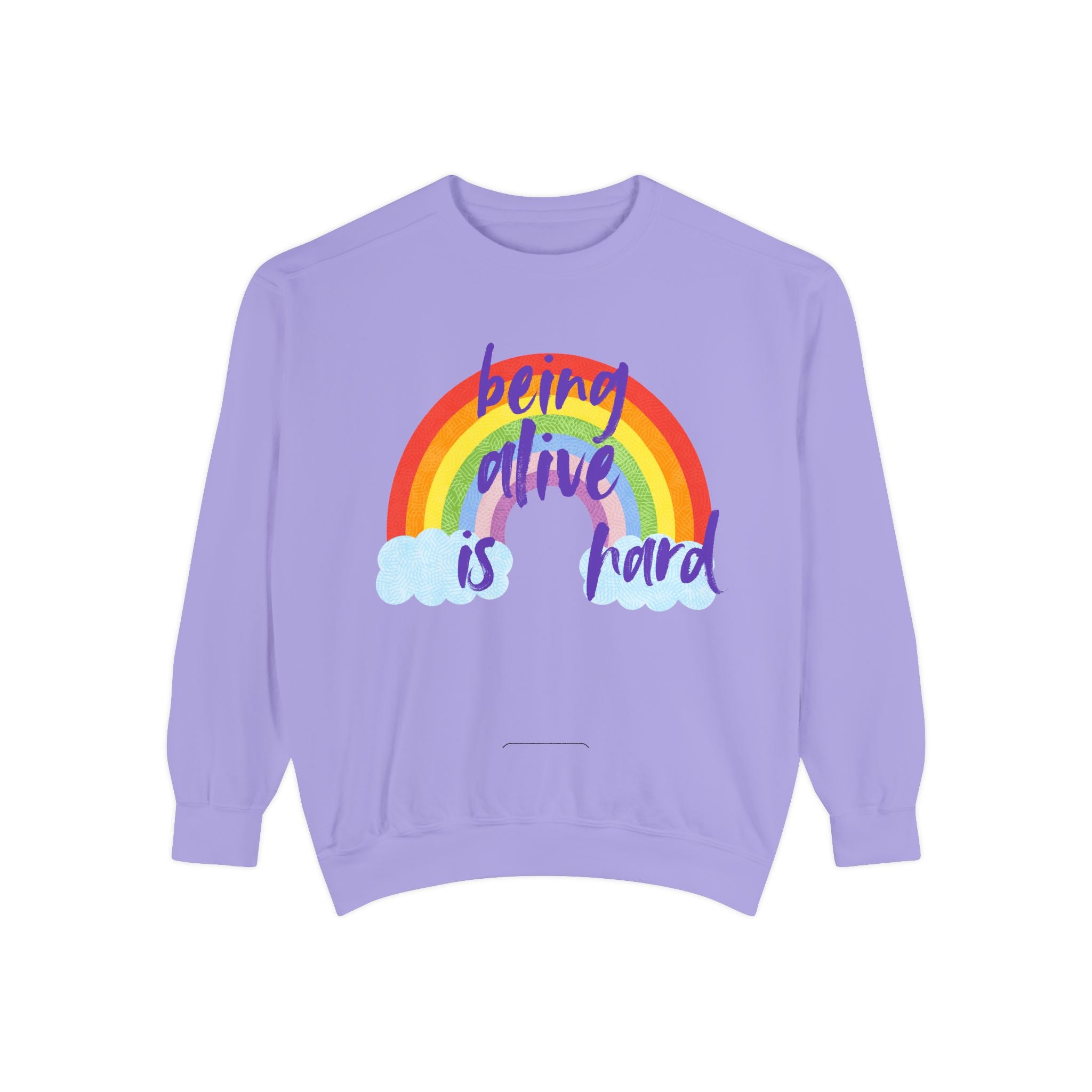 Rainbow 'Being alive is hard' Unisex T-shirt, Quote Tee, Graphic Shirt, Colorful Top, LGBTQ Pride Apparel