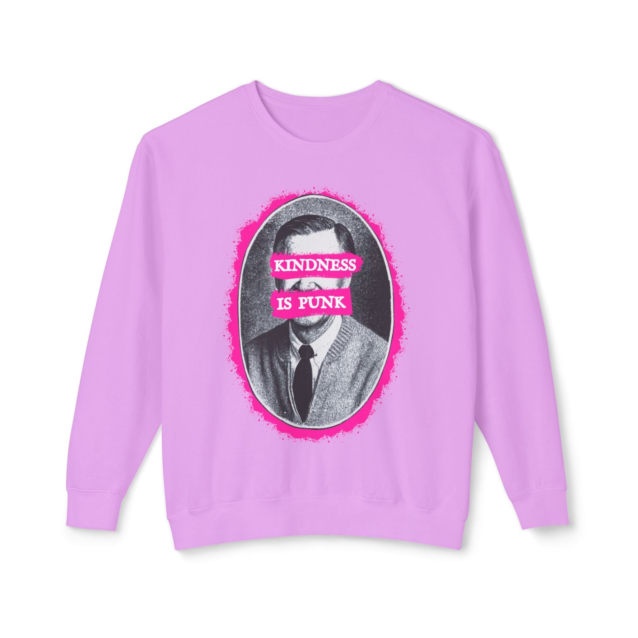 Mr Roger's "Kindness Is Punk" Comfort Colors Crewneck Sweatshirt — Lightweight
