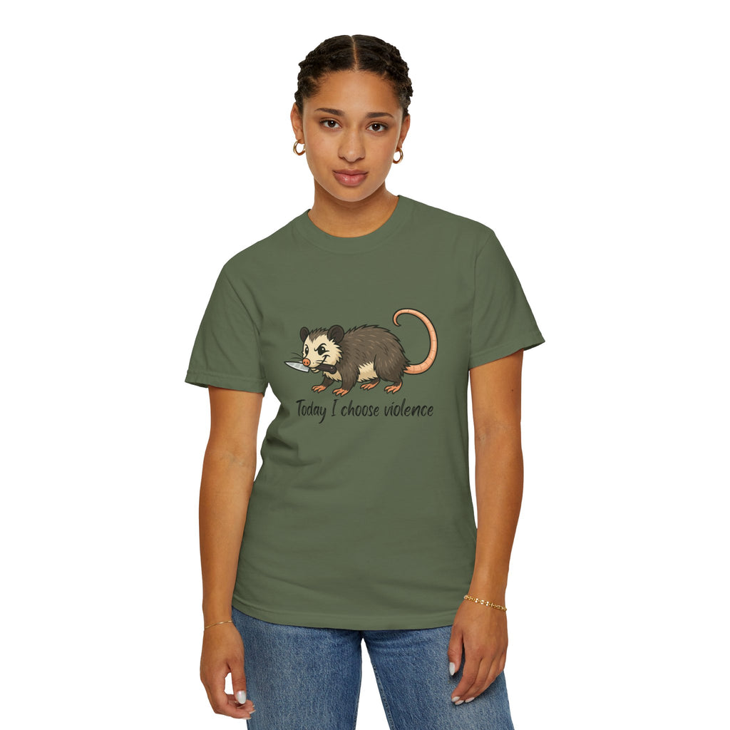 Possum Graphic Tee - "Today I Choose Violence" Funny Wildlife T-Shirt