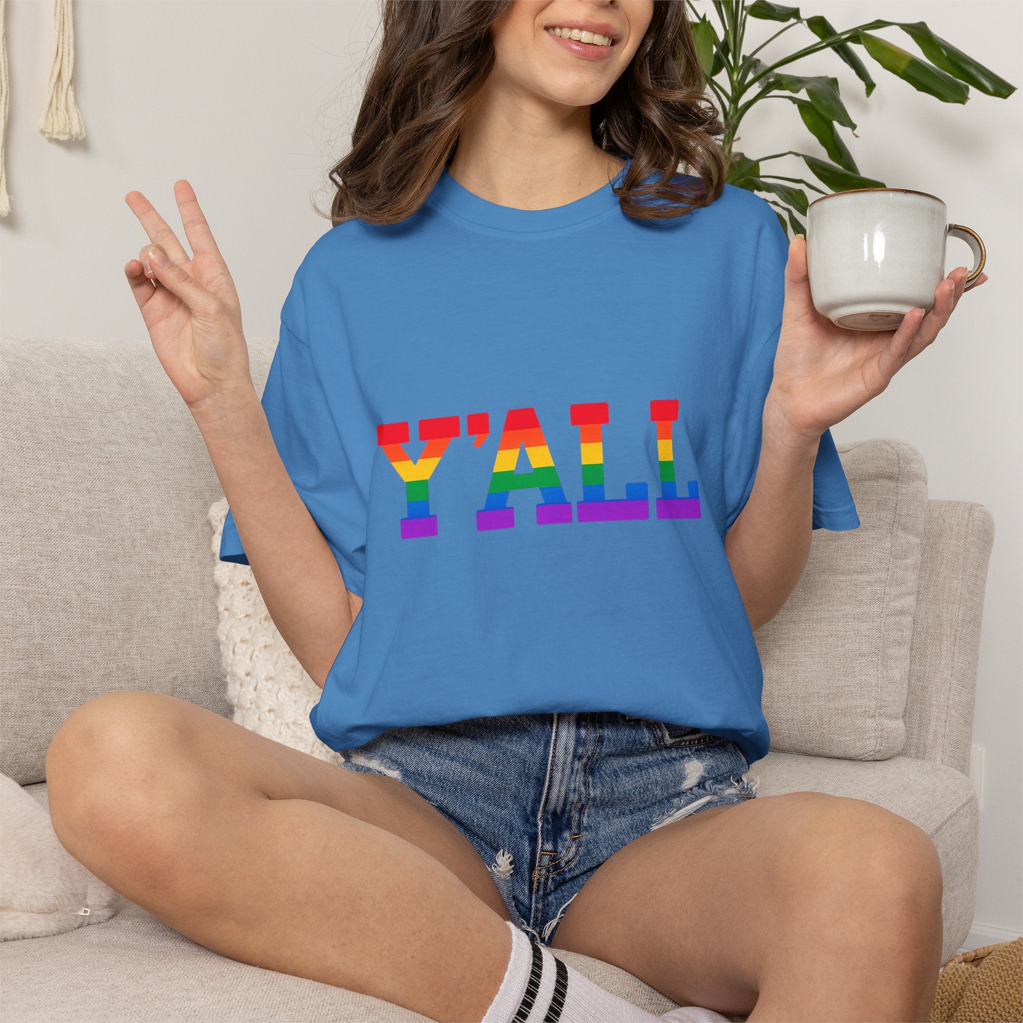 Y'ALL Rainbow Pride Comfort Colors T-Shirt