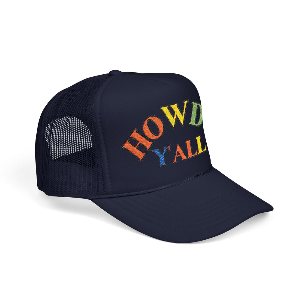 Howdy Y'all Rainbow Trucker Hat, Embroidery, Southern Manners, Y'all Means All, Pride Cap, LGBTQ Gift, Pride Parade Hat
