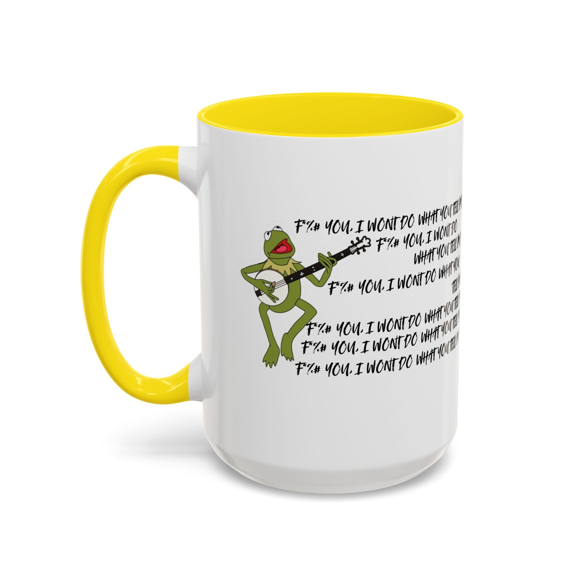 Kermit Sings RATM Killing In The Name Coffee Mug - Perfect for Music Lovers, Unique Gift, Coffee Lover,