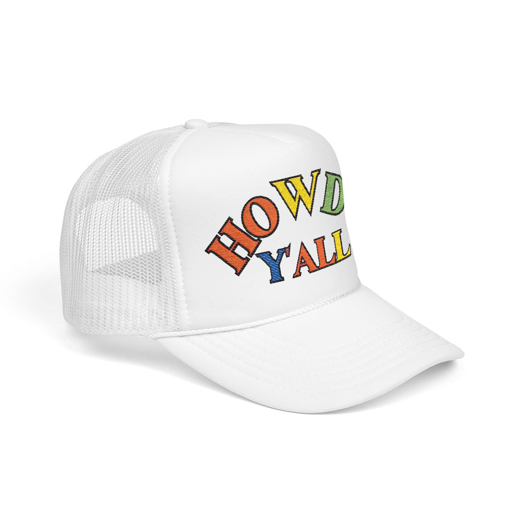 Howdy Y'all Rainbow Trucker Hat, Embroidery, Southern Manners, Y'all Means All, Pride Cap, LGBTQ Gift, Pride Parade Hat