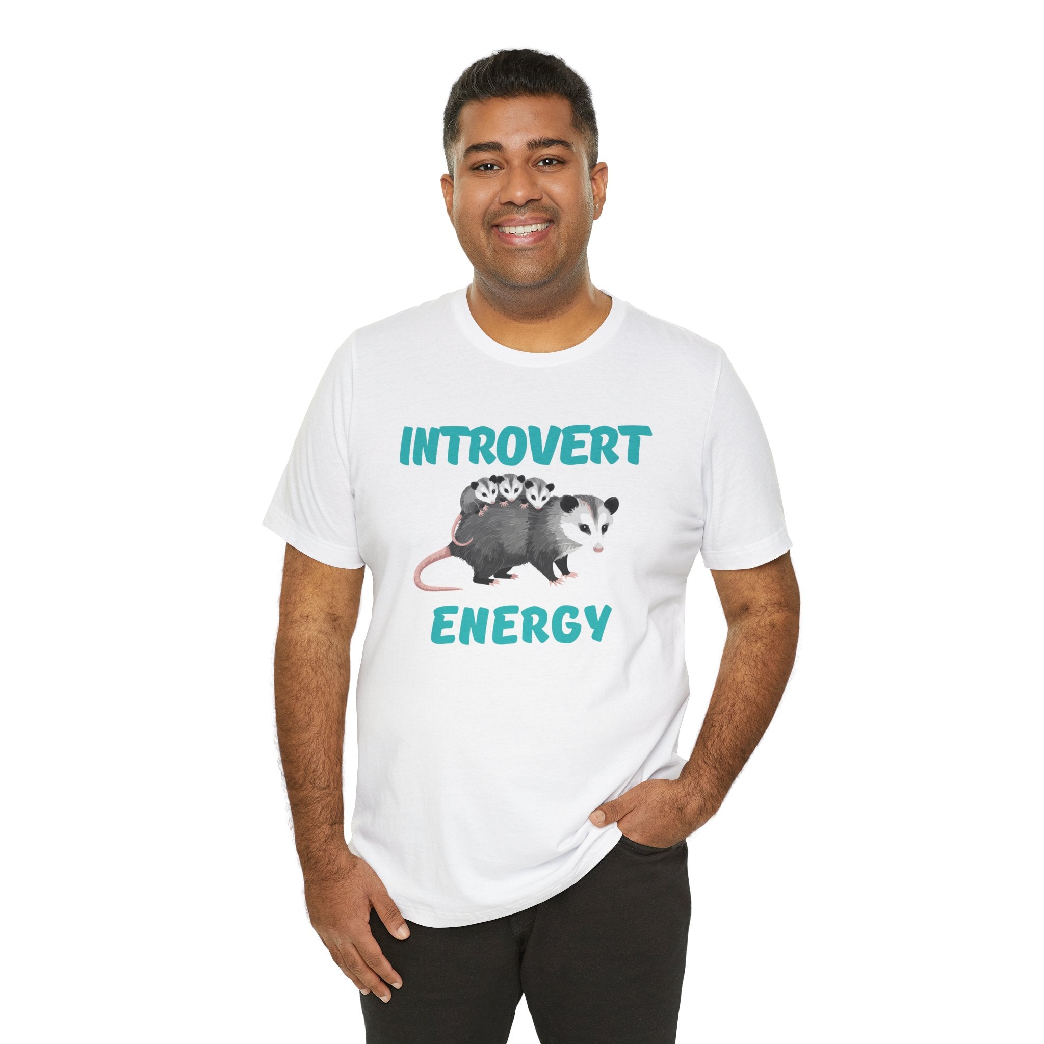 Introvert Energy T-Shirt — Cute Opossum Graphic Tee from Screaming Possum