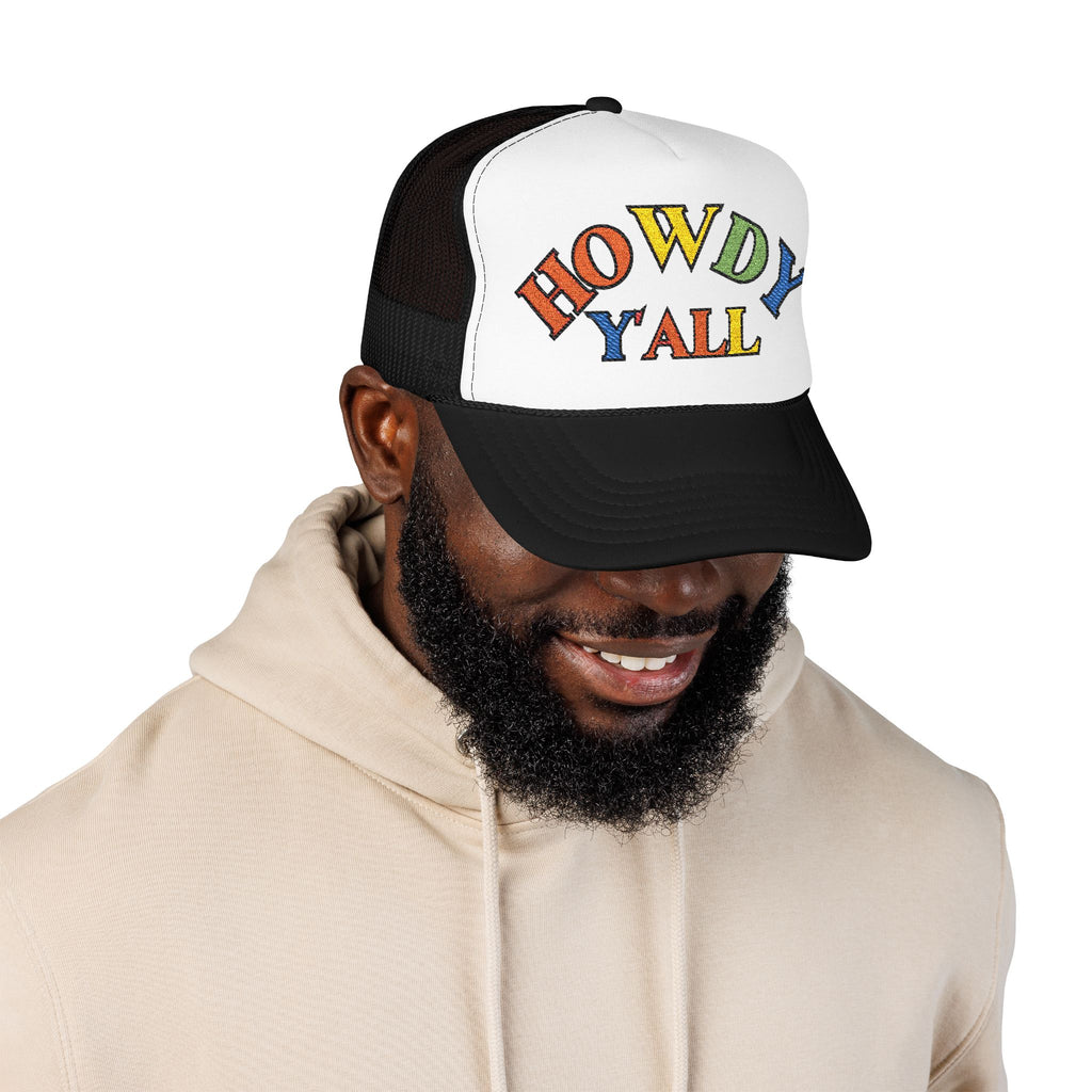 Howdy Y'all Rainbow Trucker Hat, Embroidery, Southern Manners, Y'all Means All, Pride Cap, LGBTQ Gift, Pride Parade Hat