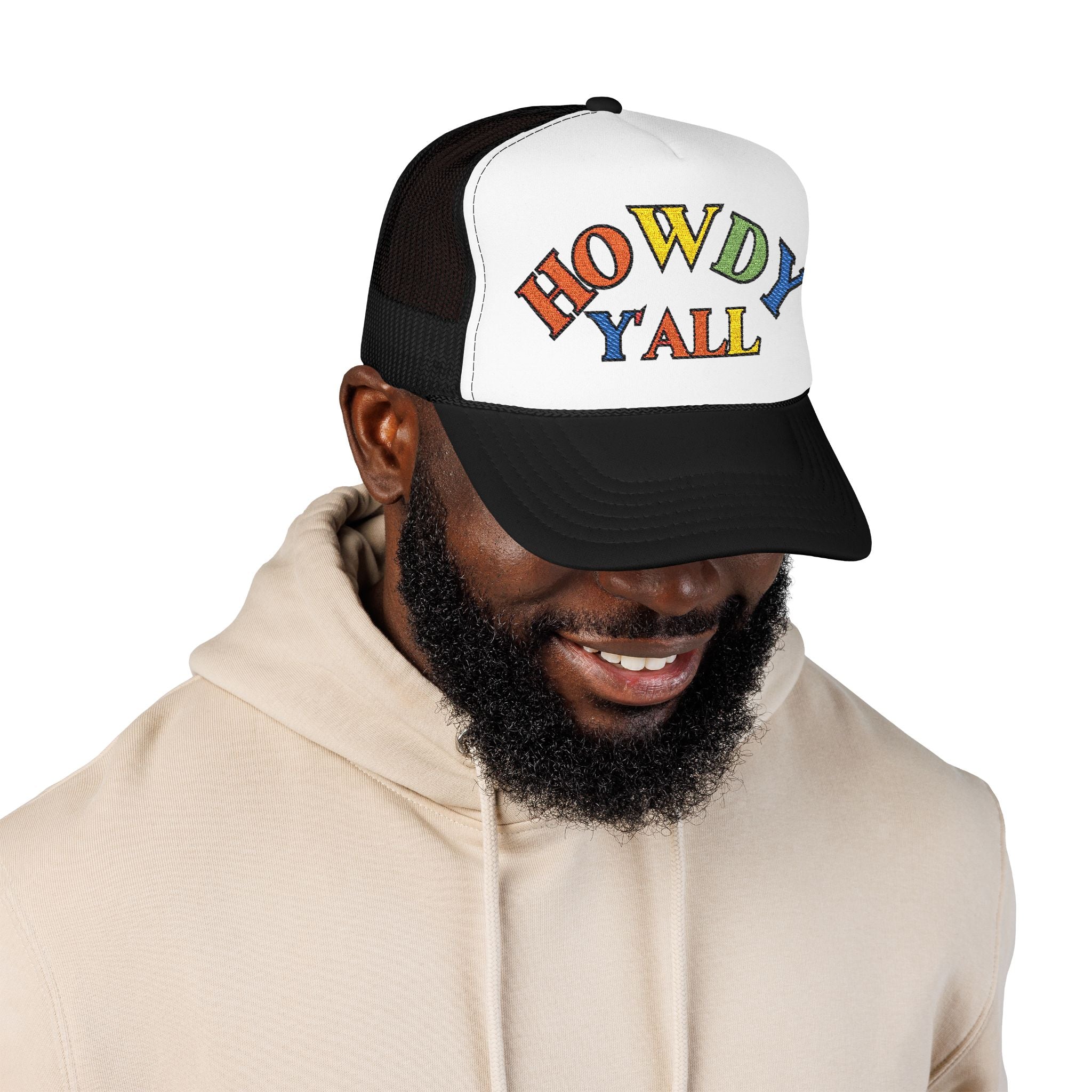 Howdy Y'all Rainbow Trucker Hat, Embroidery, Southern Manners, Y'all Means All, Pride Cap, LGBTQ Gift, Pride Parade Hat