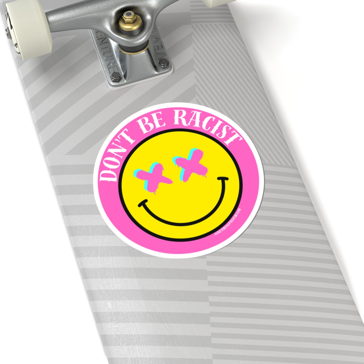 Don't Be Racist Smiley Sticker — Anti-Racism Kiss-Cut Vinyl Decal