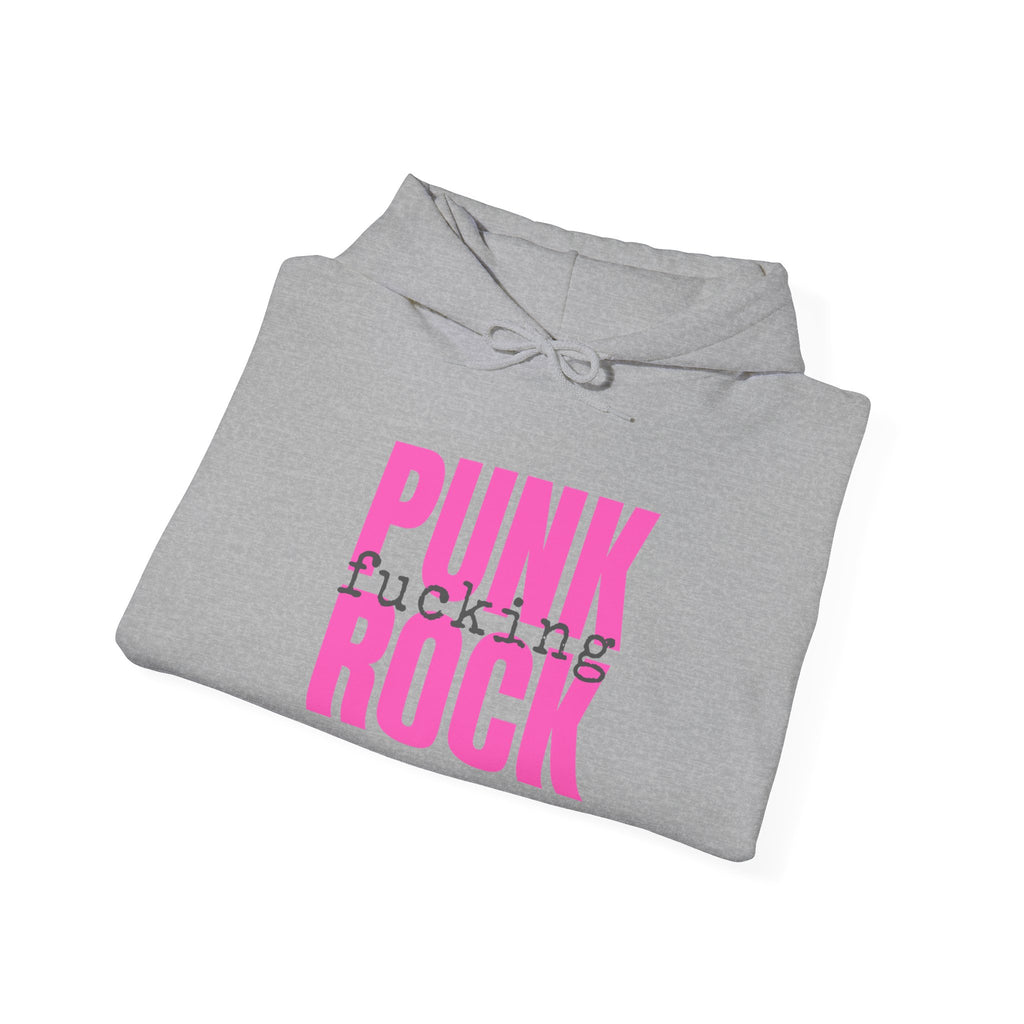 Pink Rock Hoodie — Bold Pink 'PUNK ROCK' Graphic Sweatshirt