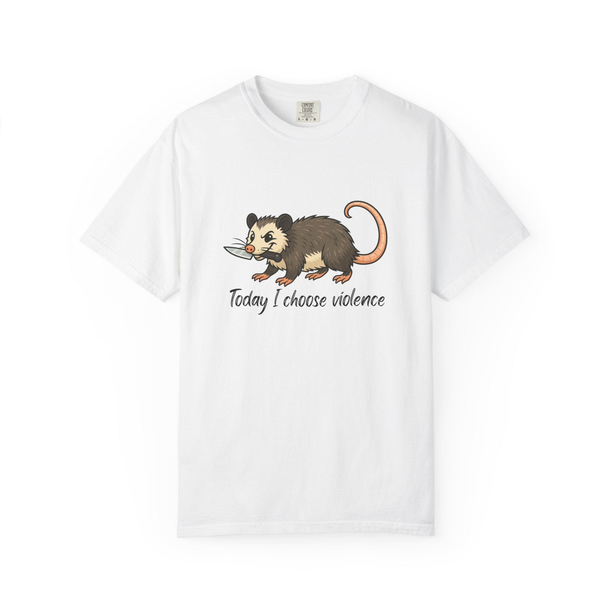 Possum Graphic Tee - "Today I Choose Violence" Funny Wildlife T-Shirt