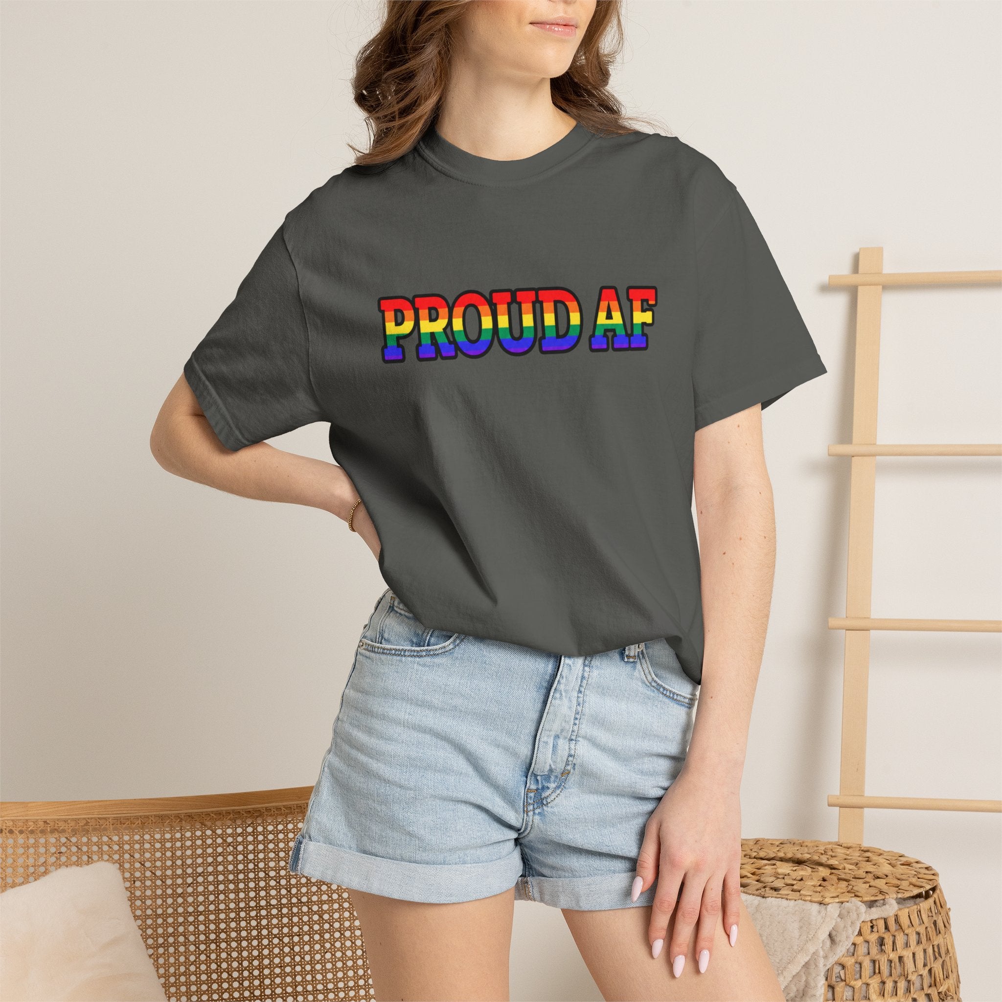 Proud AF Rainbow Pride Comfort Colors T-Shirt