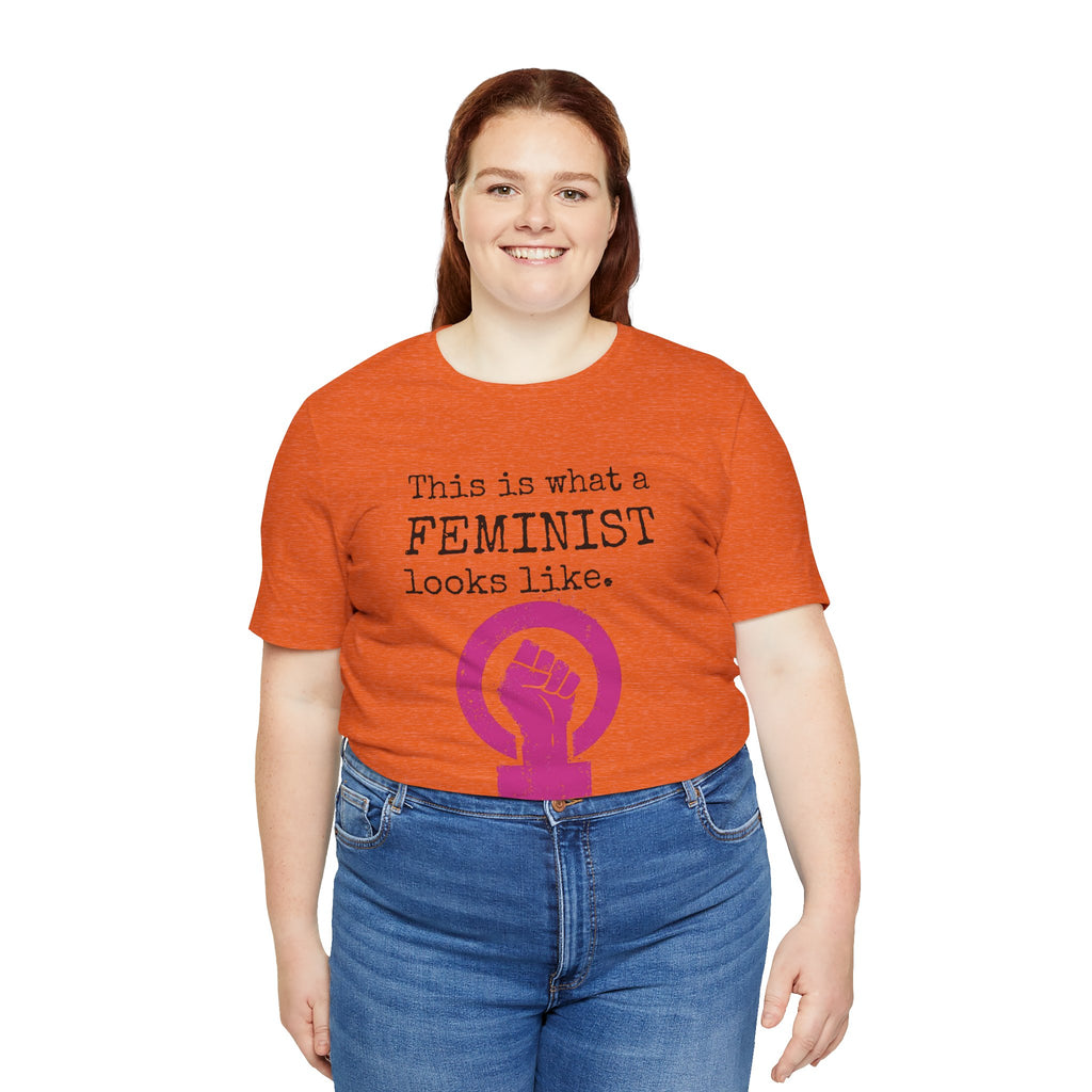 Feminist T‑Shirt — “This Is What a FEMINIST Looks Like” Pink Symbol Tee