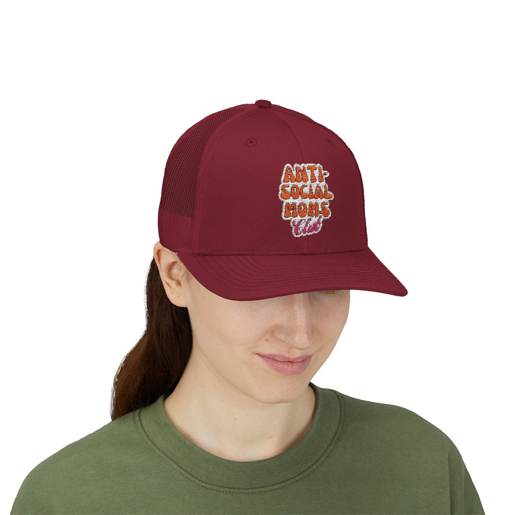 Anti-Social Mom's Club Embroidered Snapback Trucker Cap