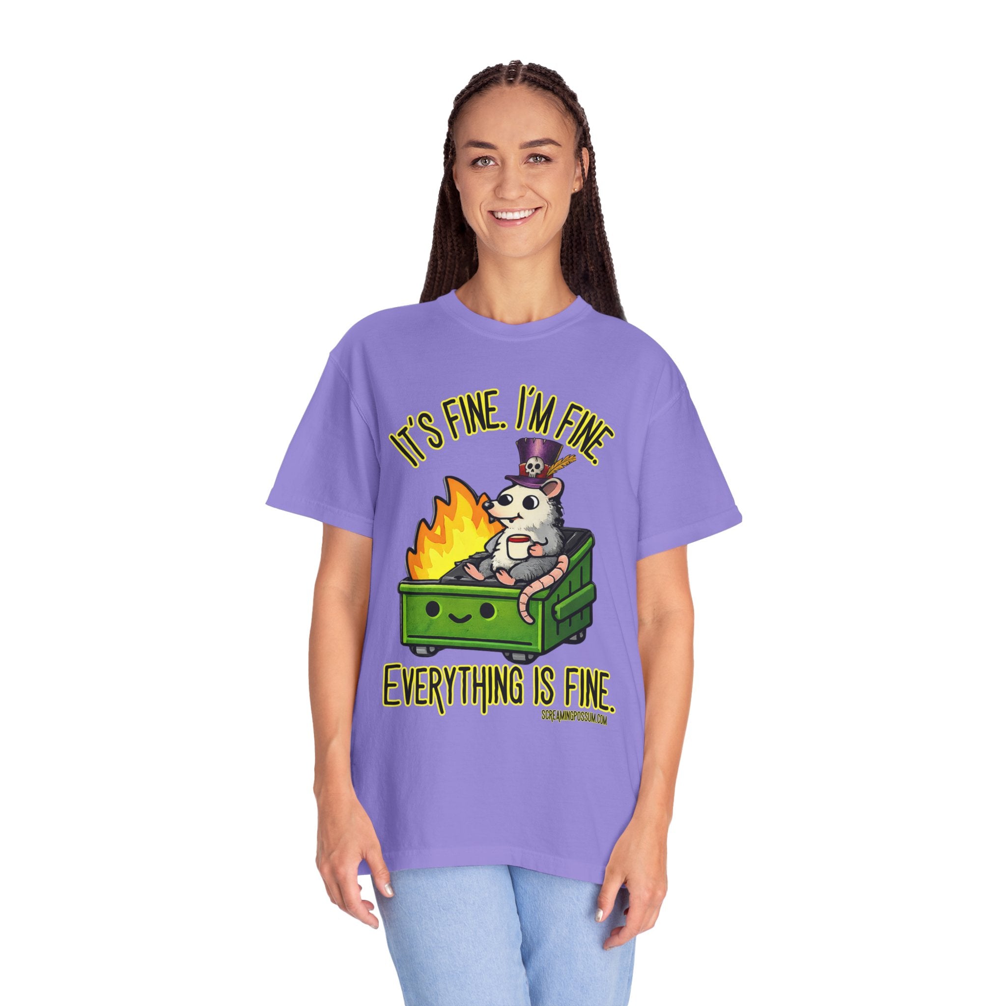 It’s Fine Dumpster Fire Comfort Colors T-Shirt