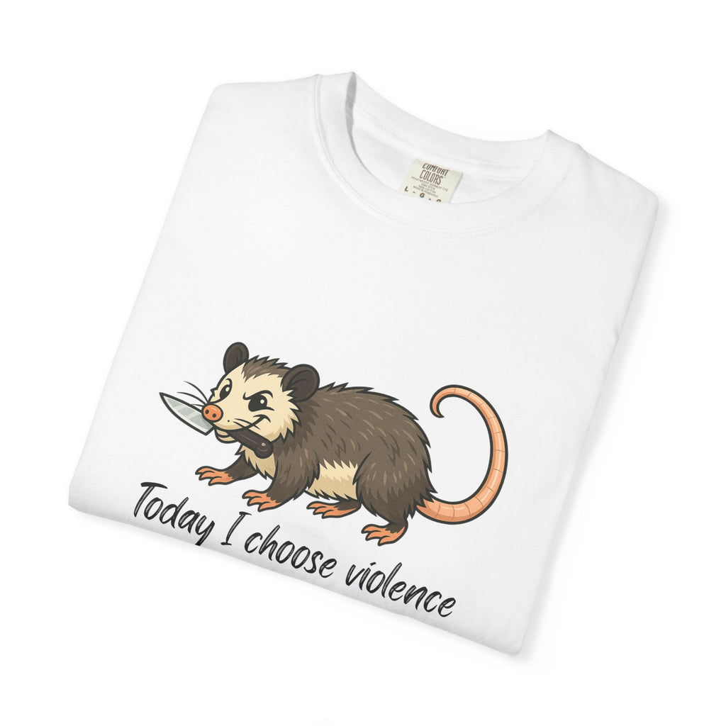 Possum Graphic Tee - "Today I Choose Violence" Funny Wildlife T-Shirt