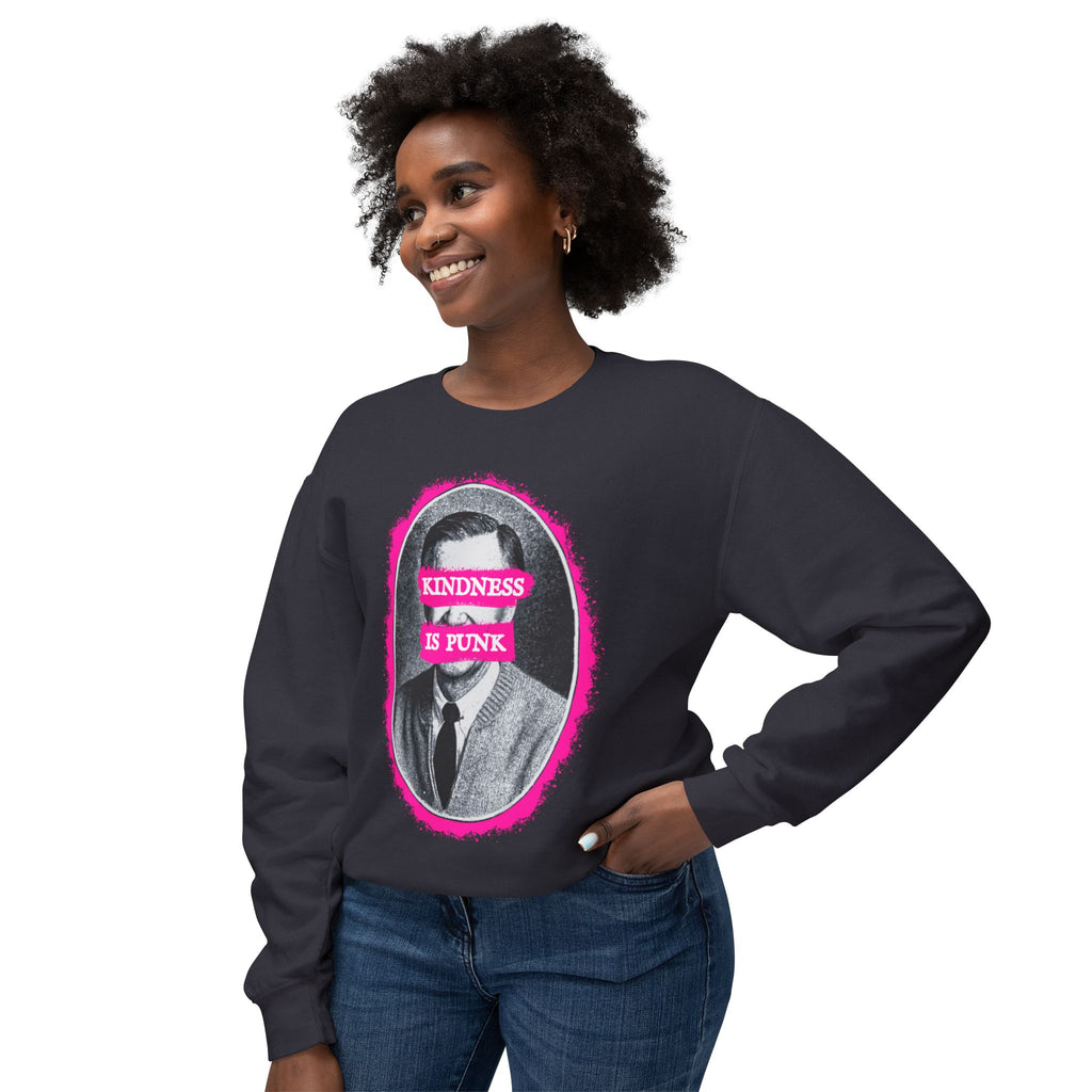 Mr Roger's "Kindness Is Punk" Comfort Colors Crewneck Sweatshirt — Lightweight