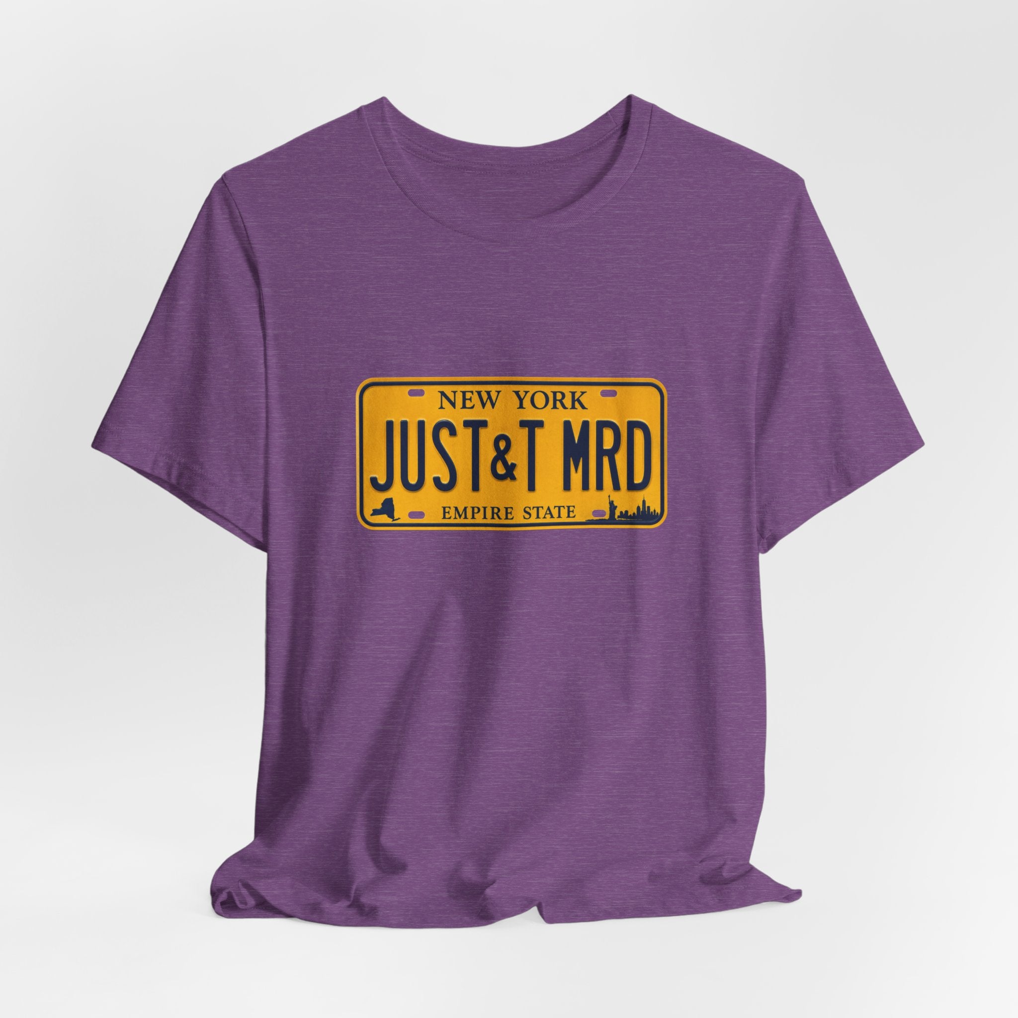 New York 'JUST&T MRD' License Plate T-Shirt — Vintage Empire State Graphic Tee