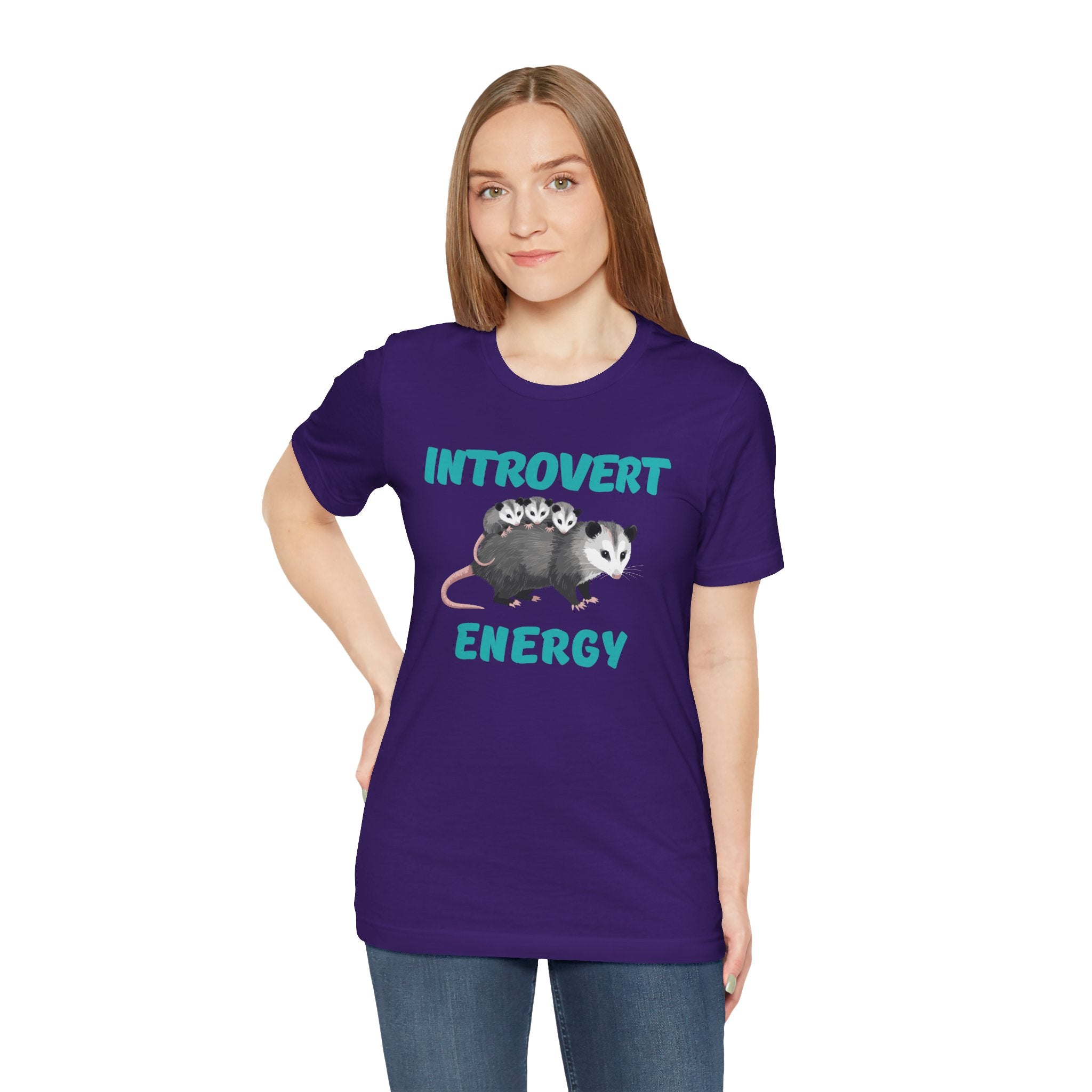 Introvert Energy T-Shirt — Cute Opossum Graphic Tee from Screaming Possum