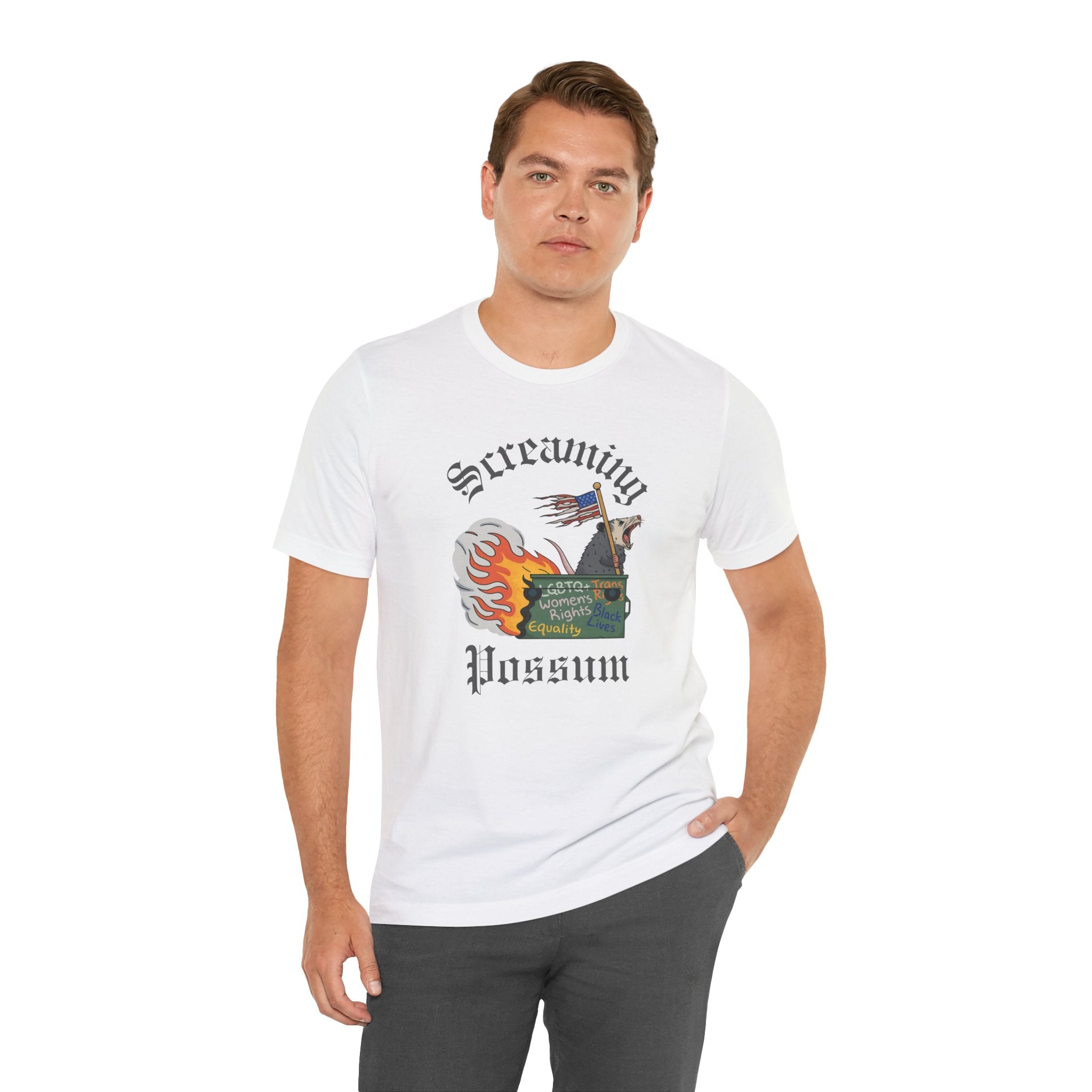 DEI Ride or Die - Screaming Possum Dumpster Fire Ride T-Shirt