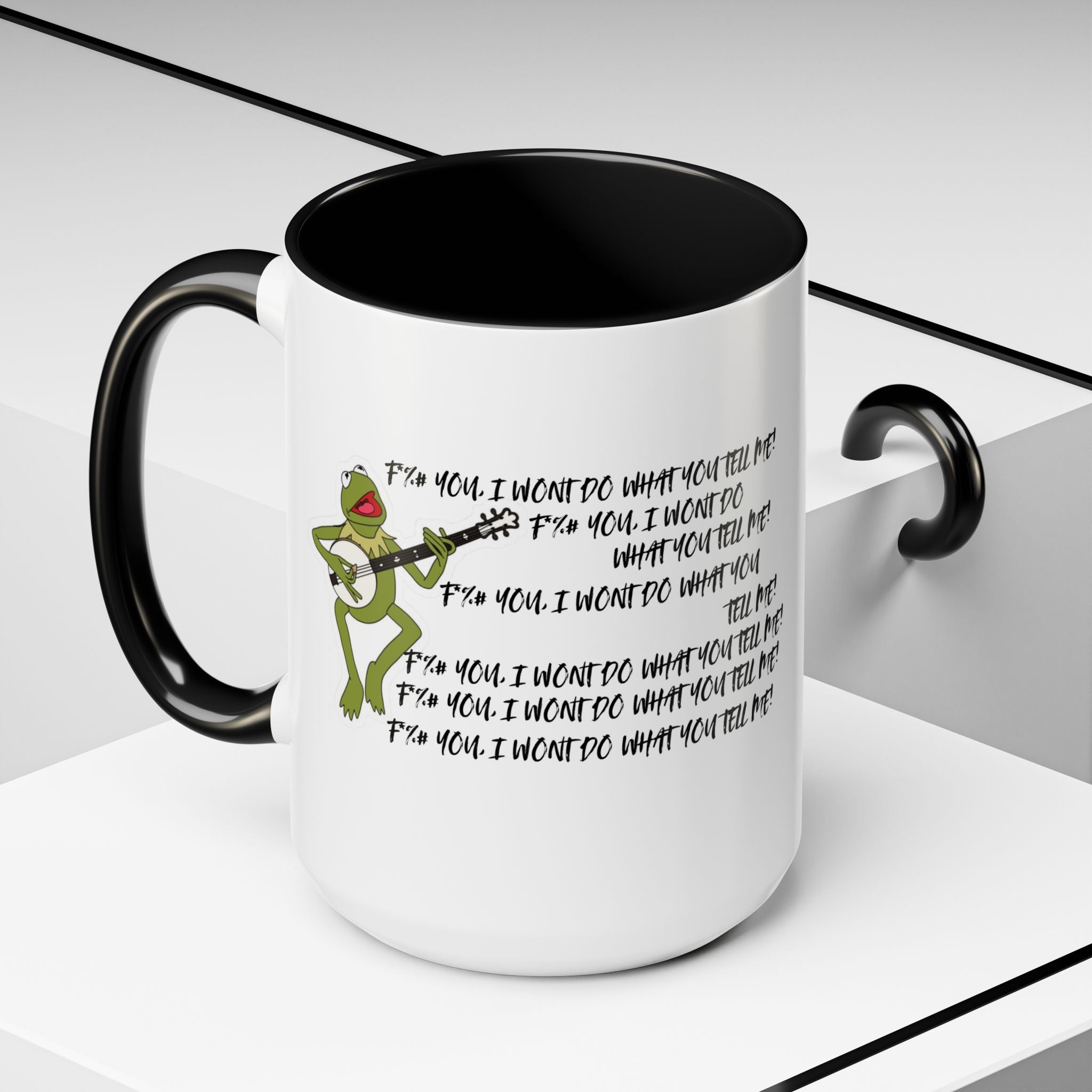 Kermit Sings RATM Killing In The Name Coffee Mug - Perfect for Music Lovers, Unique Gift, Coffee Lover,