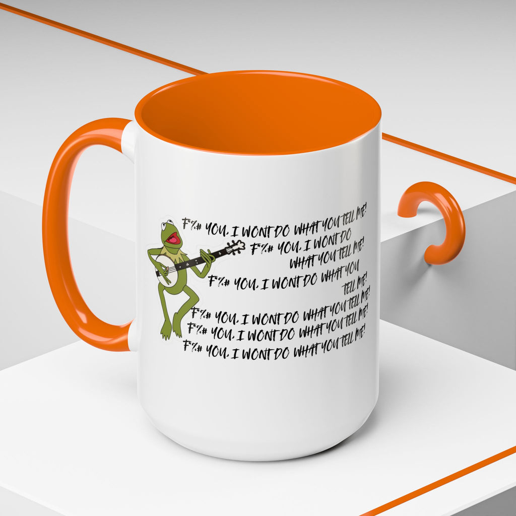 Kermit Sings RATM Killing In The Name Coffee Mug - Perfect for Music Lovers, Unique Gift, Coffee Lover,